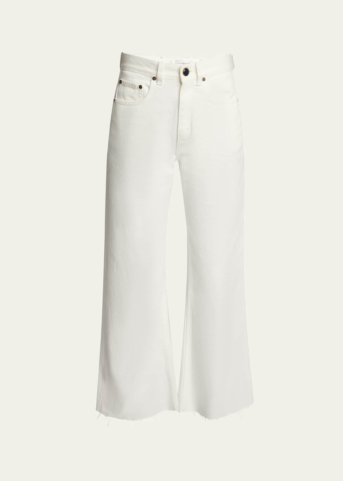 Victoria Beckham High-Rise Wide-Leg Crop Jeans Image 1 of 5