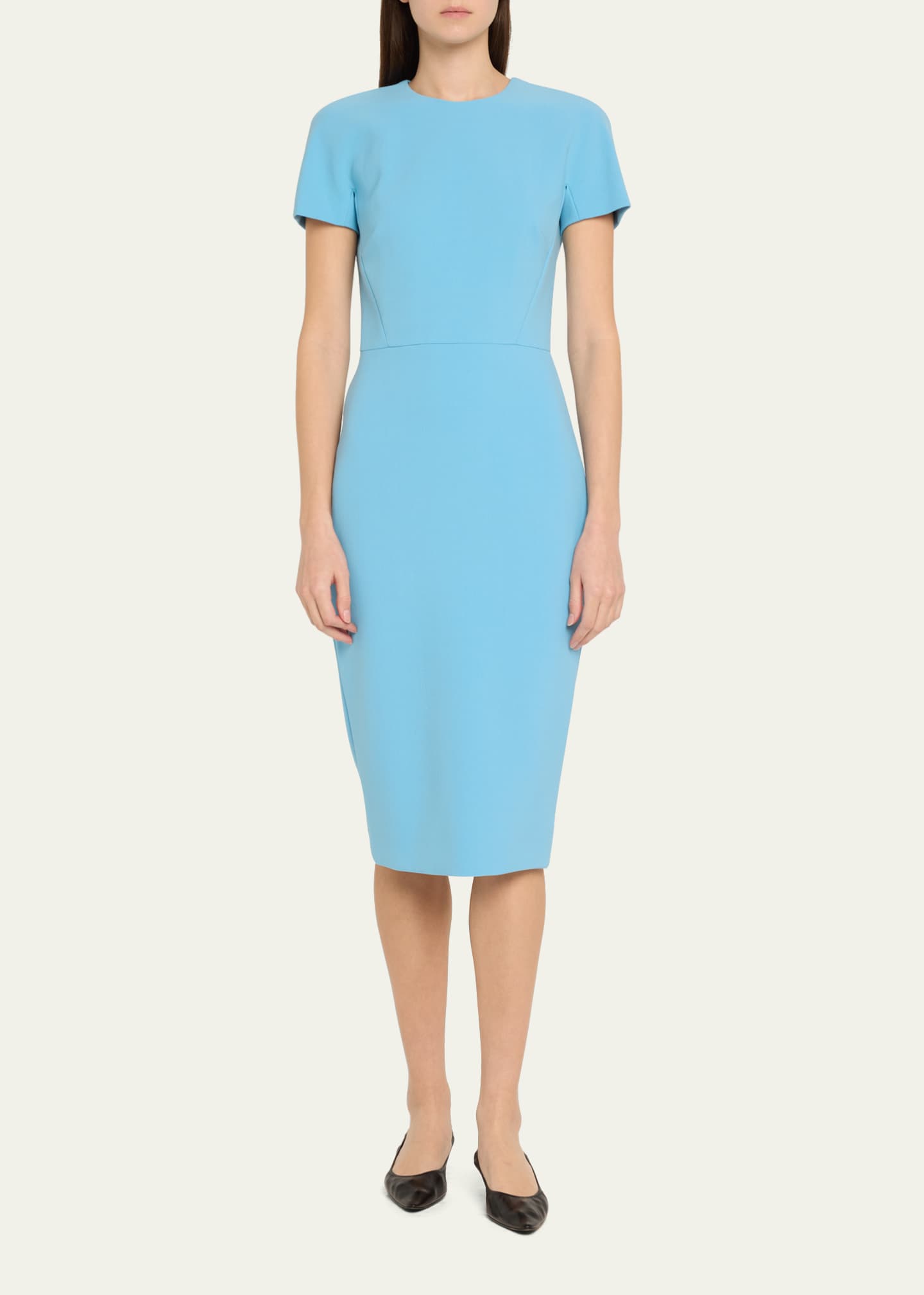 Victoria Beckham Fitted Wool Midi Dress Image 2 of 5