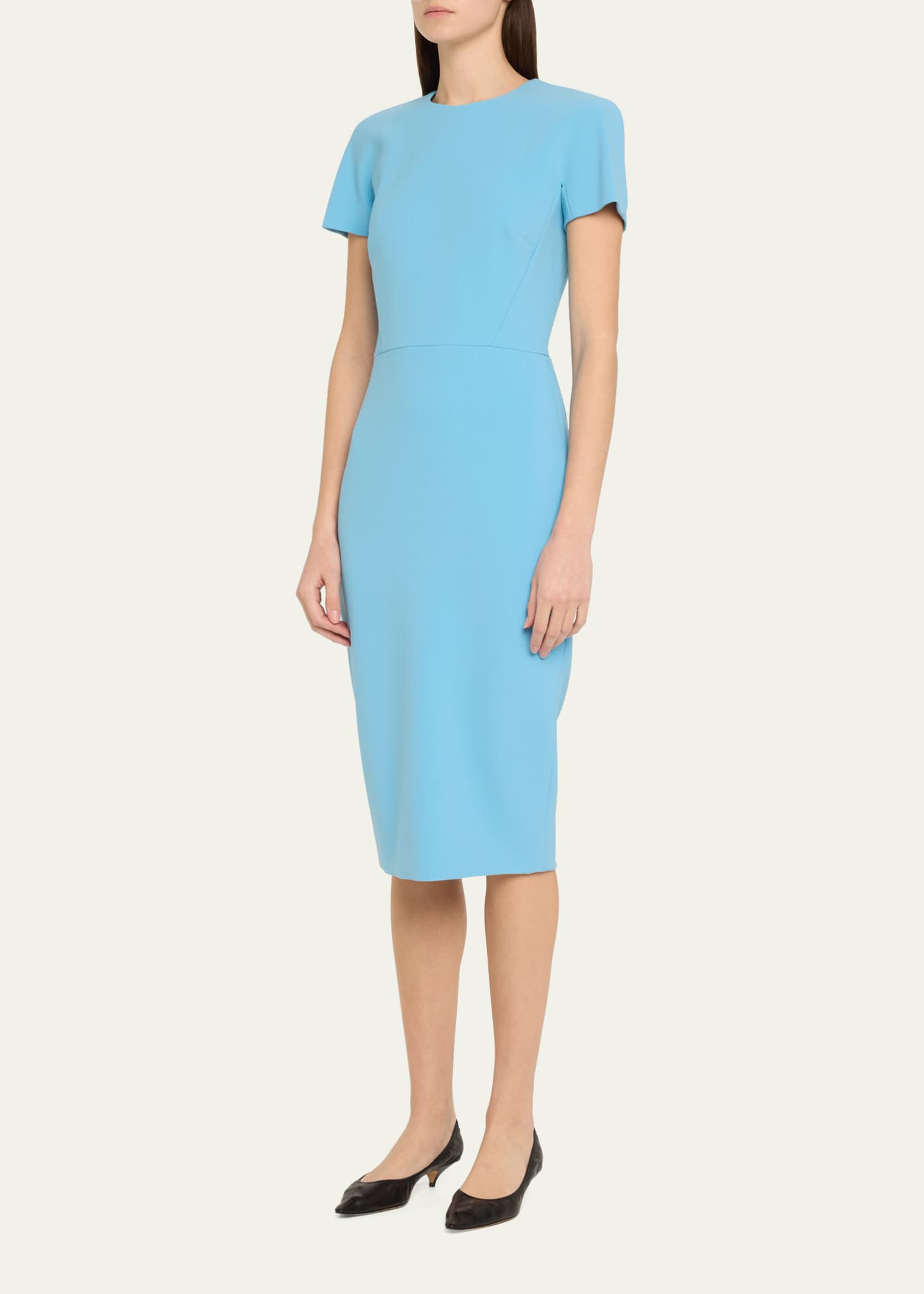 Victoria Beckham Fitted Wool Midi Dress Image 4 of 5