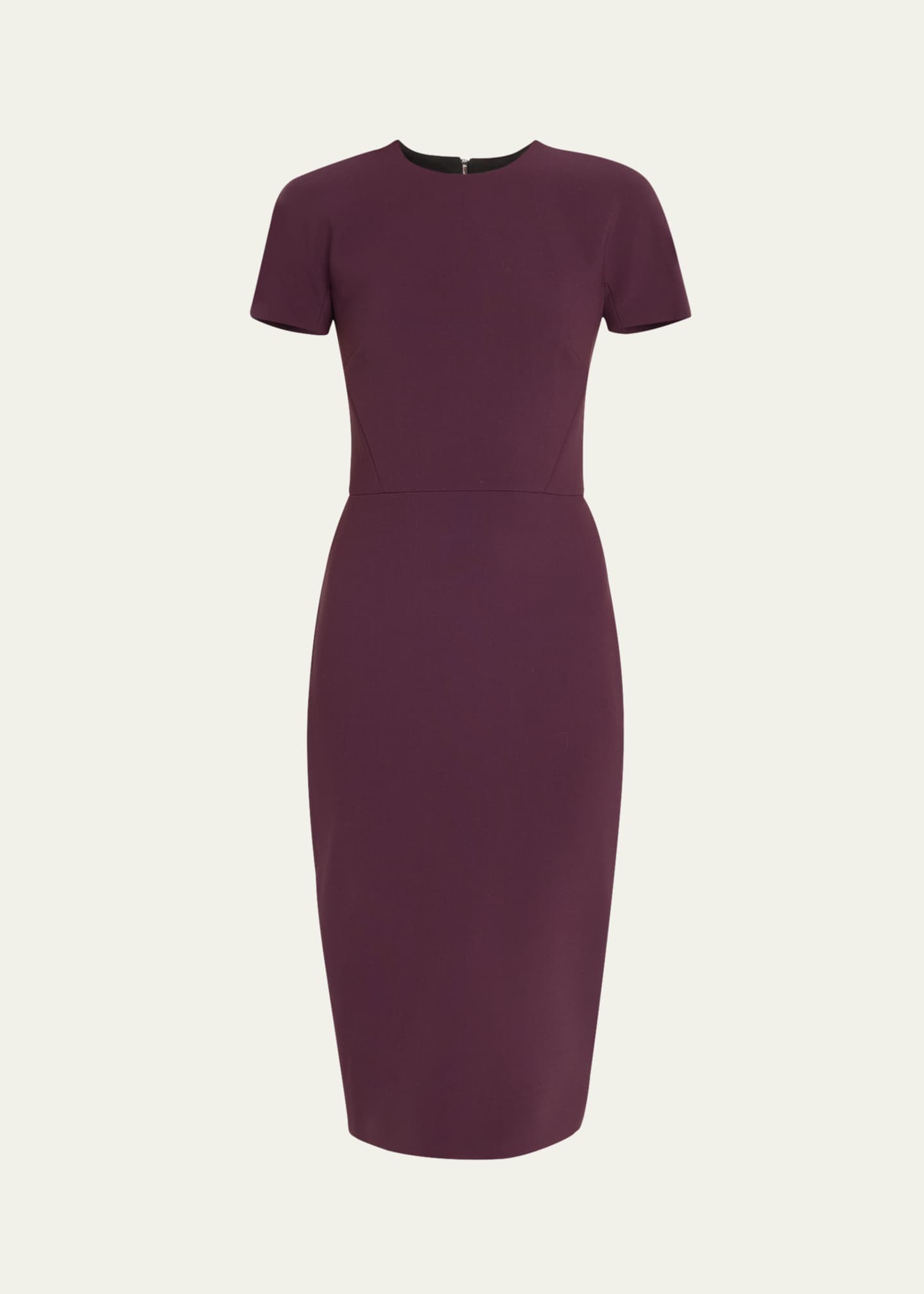 Victoria Beckham Fitted Wool Midi Dress Image 1 of 5