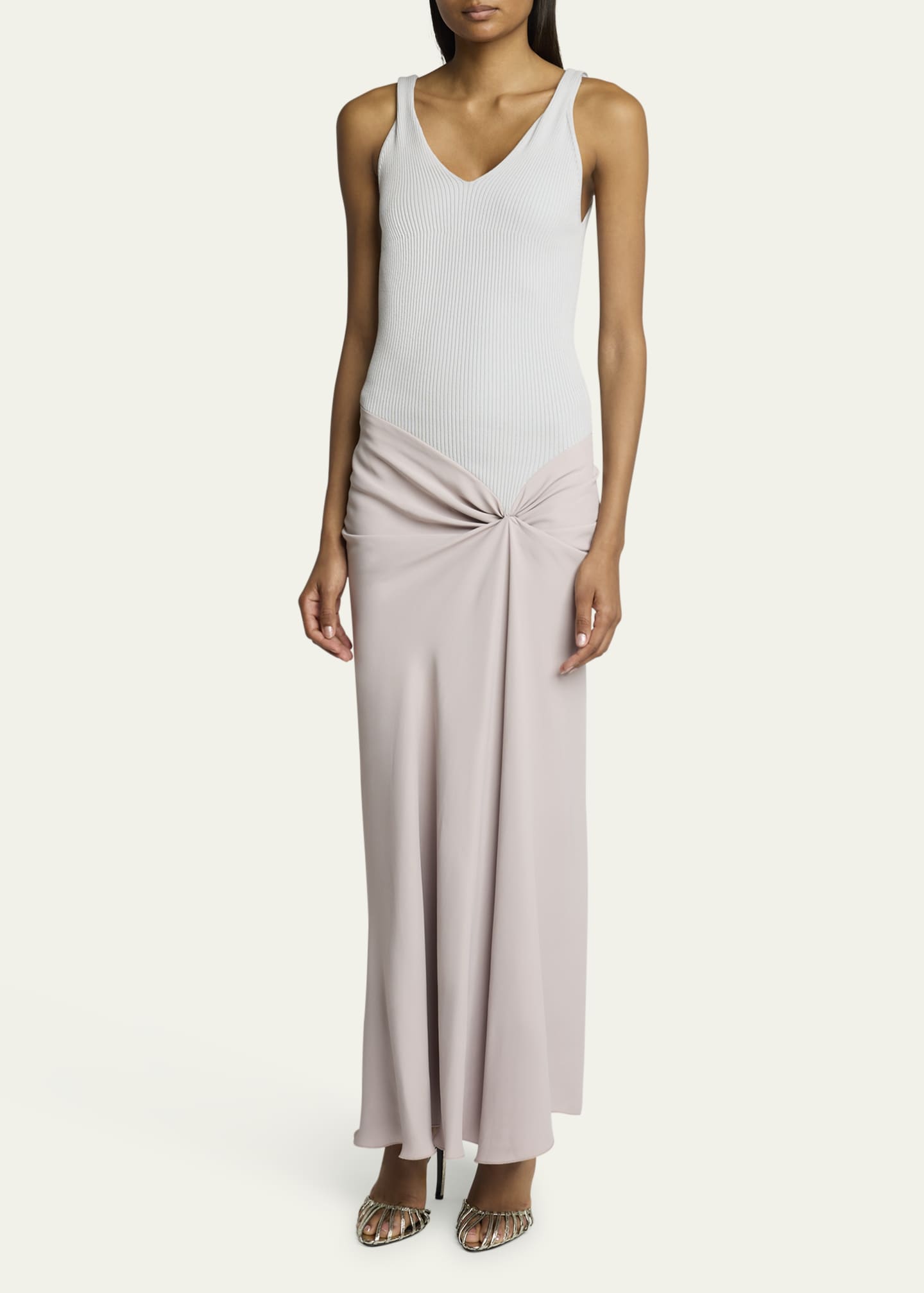 Victoria Beckham Colorblock Knot Detail Cami Dress Image 4 of 5