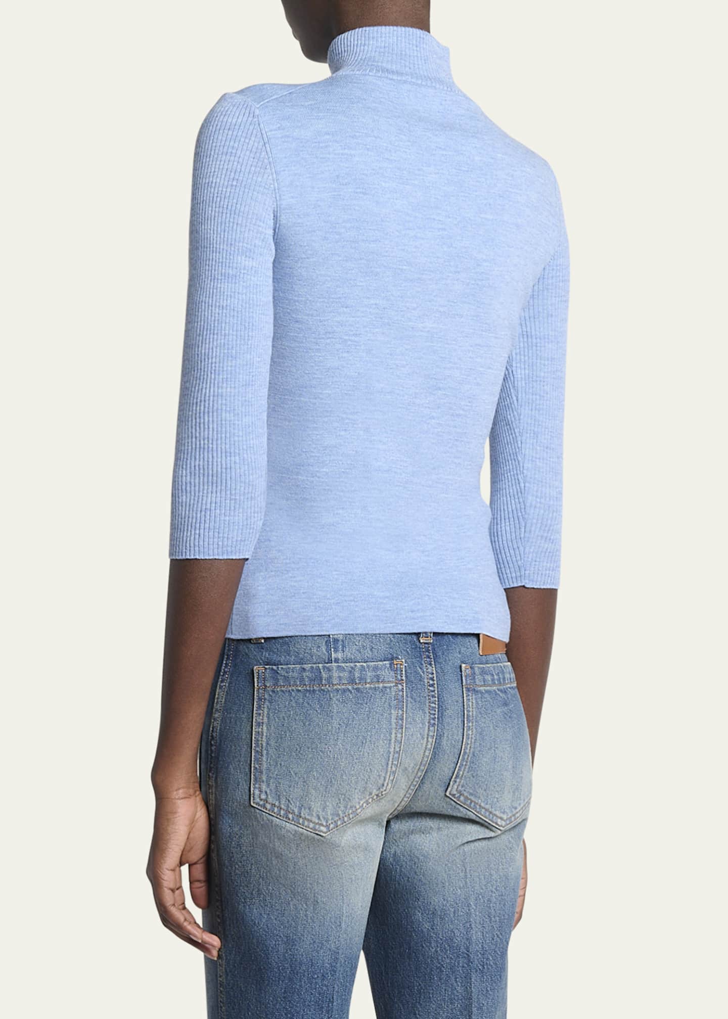 Victoria Beckham Half Zip Wool Top Image 3 of 5