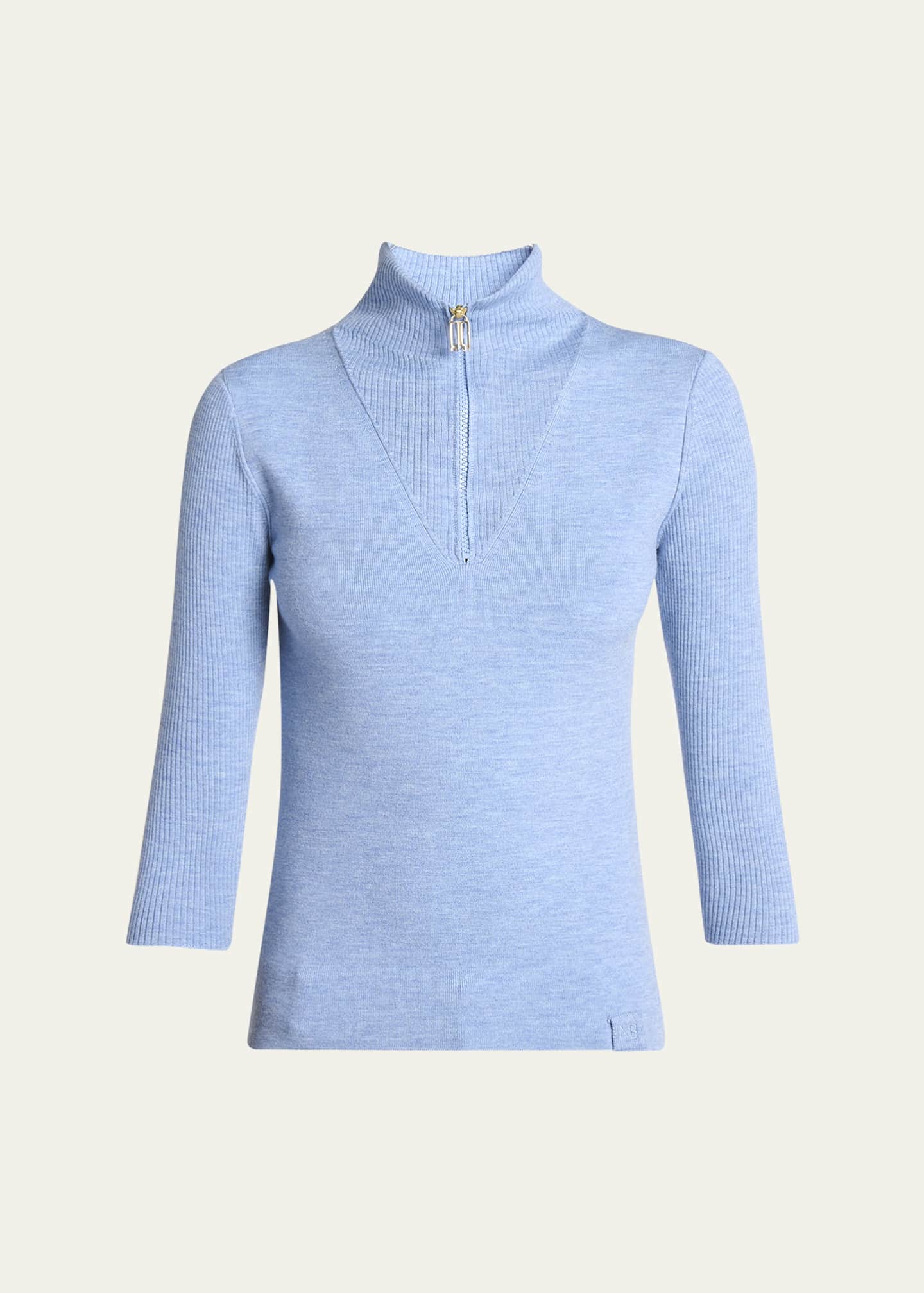 Victoria Beckham Half Zip Wool Top Image 1 of 5