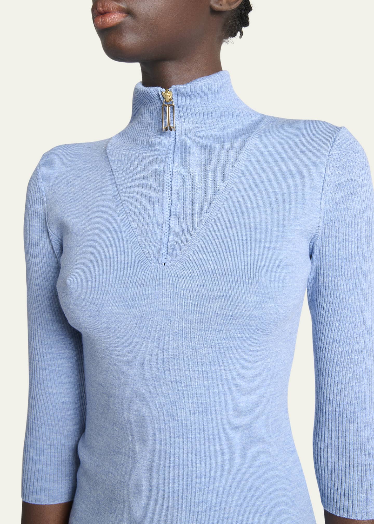 Victoria Beckham Half Zip Wool Top Image 5 of 5