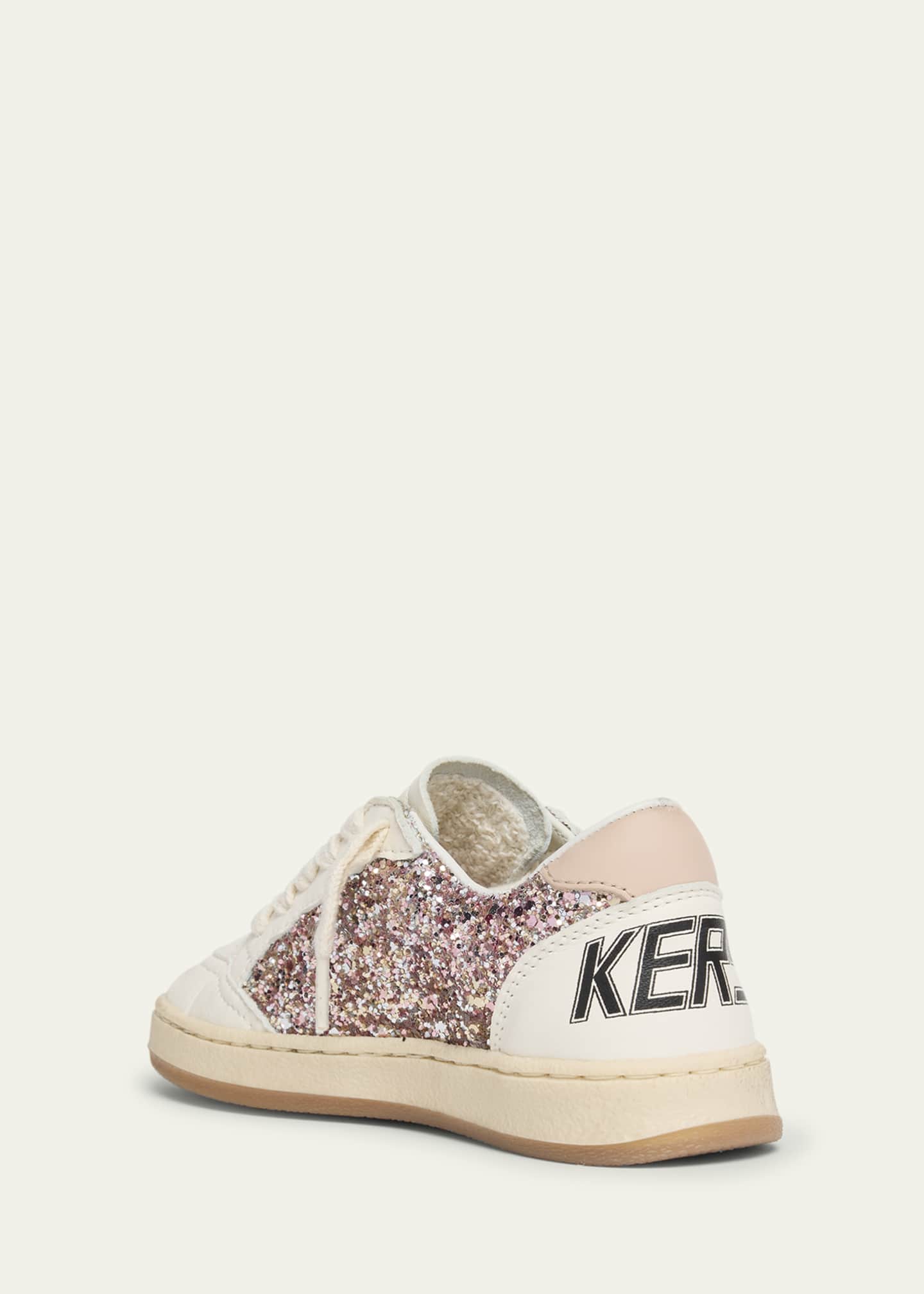 Golden Goose Girl's Ball Star Glitter and Leather Sneakers, Baby/Toddlers Image 2 of 4