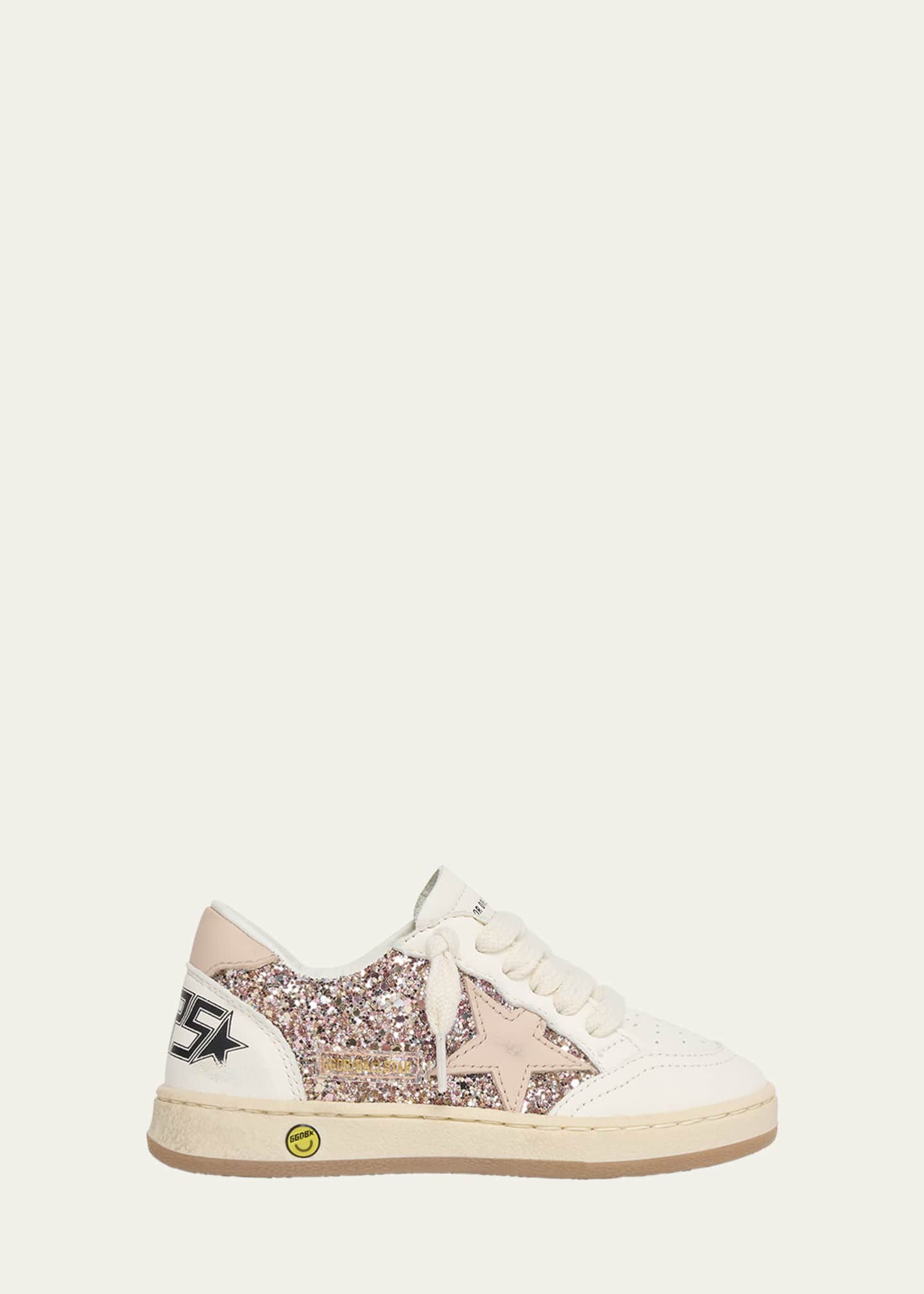 Golden Goose Girl's Ball Star Glitter and Leather Sneakers, Toddler/Kids Image 1 of 4