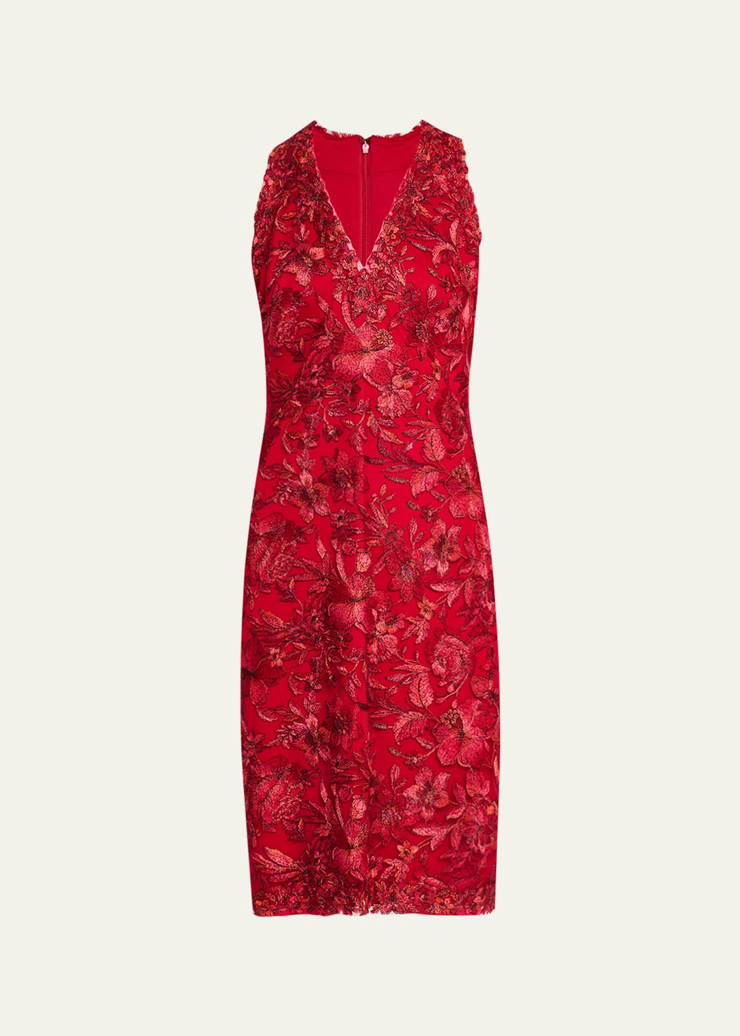 Tadashi Shoji Sleeveless Embroidered Lace Halter Dress Image 1 of 5