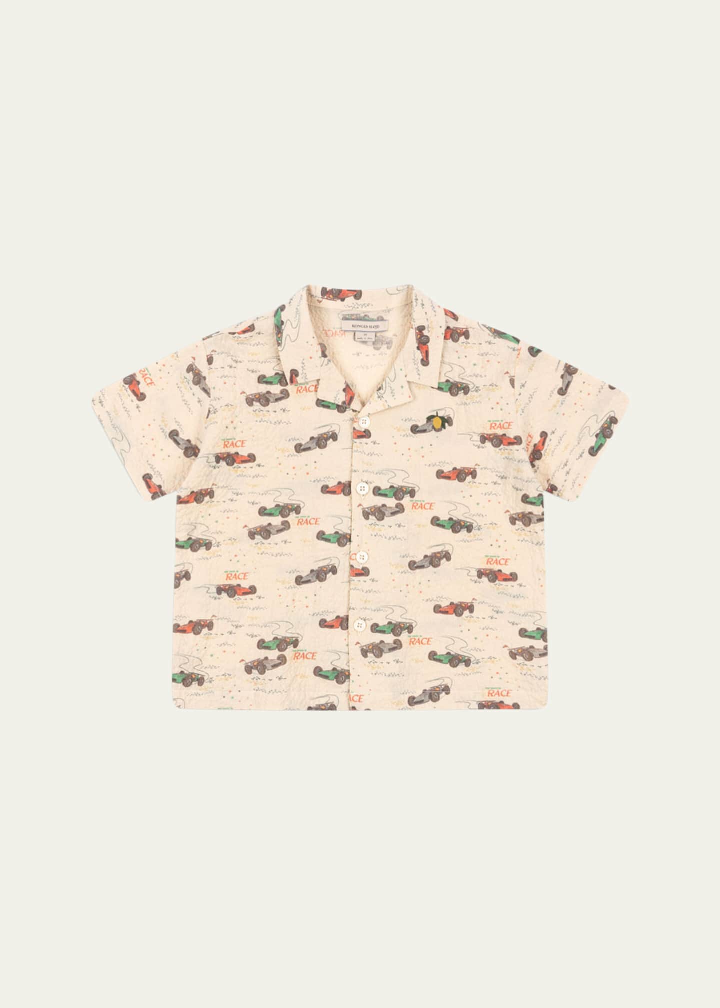 Konges Slojd Boy's Elliot Race Car Button Down Shirt, Size 18M-10 Image 1 of 2