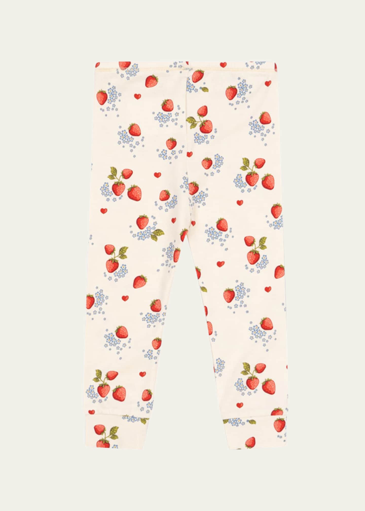 Konges Slojd Girl's Strawberry-Print Pants, Size 9M-2 Image 2 of 3