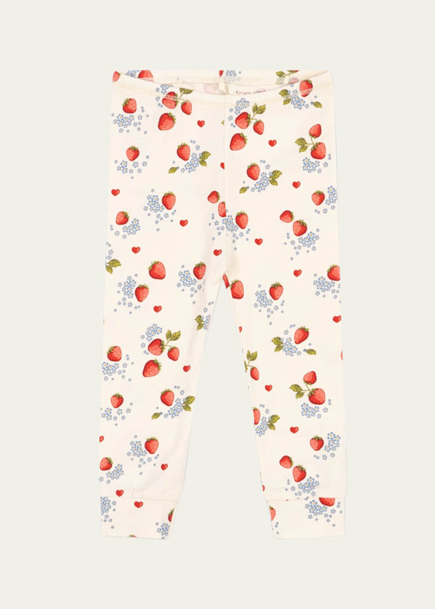 Konges Slojd Girl's Strawberry-Print Pants, Size 9M-2 Image 1 of 3