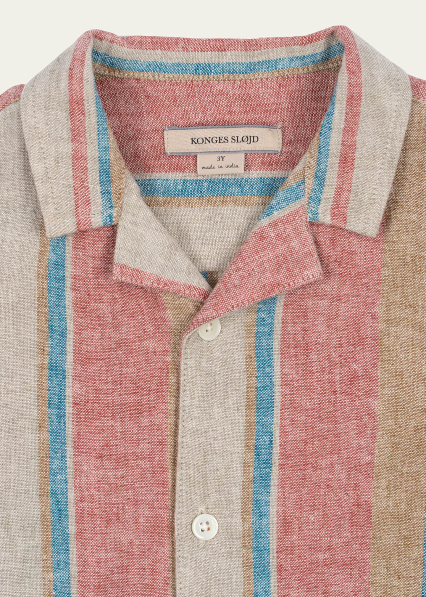 Konges Slojd Boy's Venice Stripe Button Down Shirt, Size 9M-6 Image 3 of 3