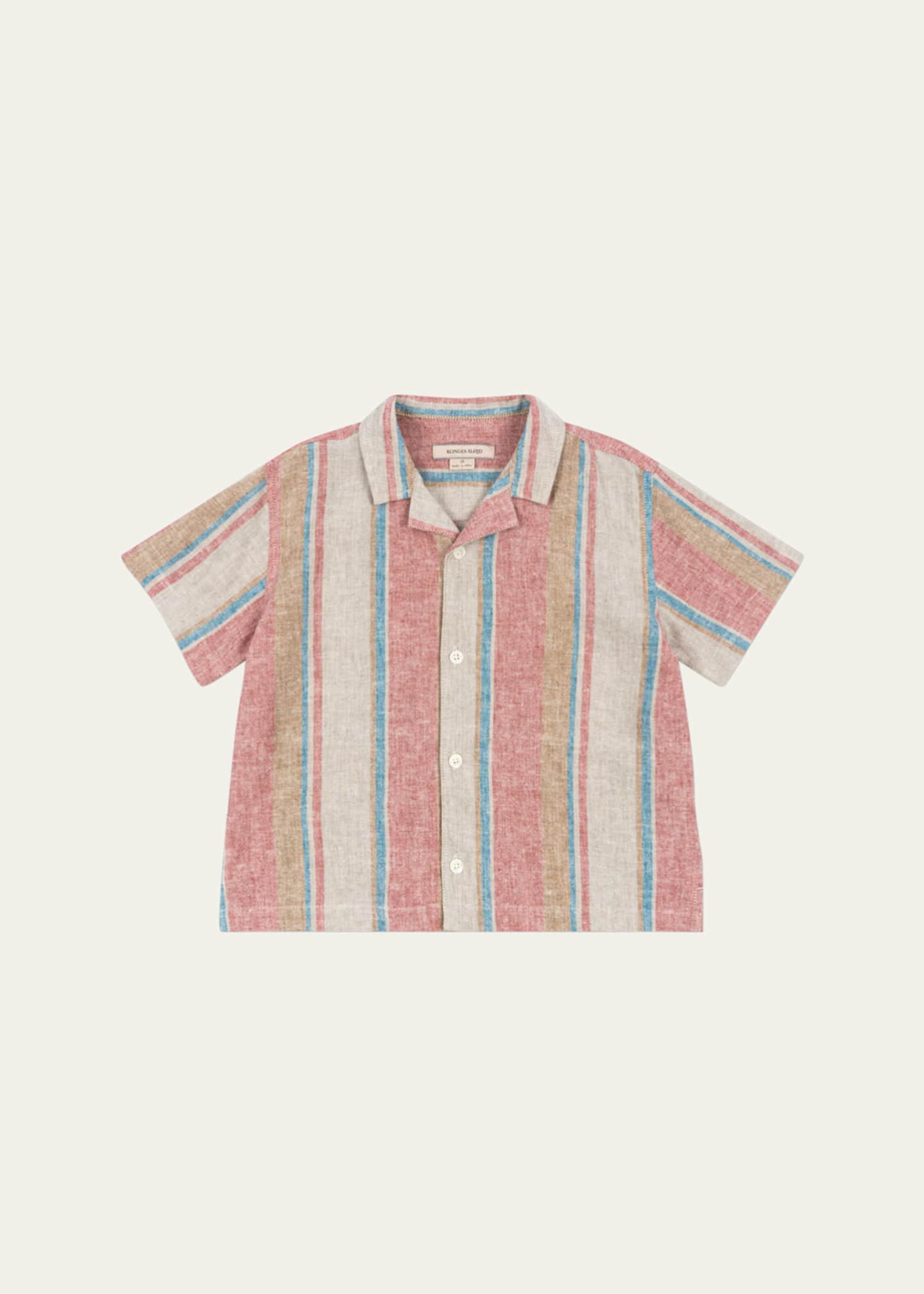 Konges Slojd Boy's Venice Stripe Button Down Shirt, Size 9M-6 Image 1 of 3