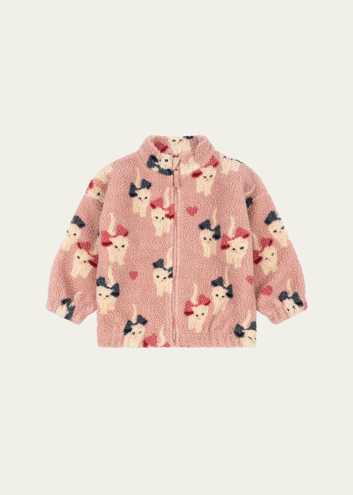Konges Slojd Girl's Cat Teddy Jacket, Size 9M-10 Image 1 of 3
