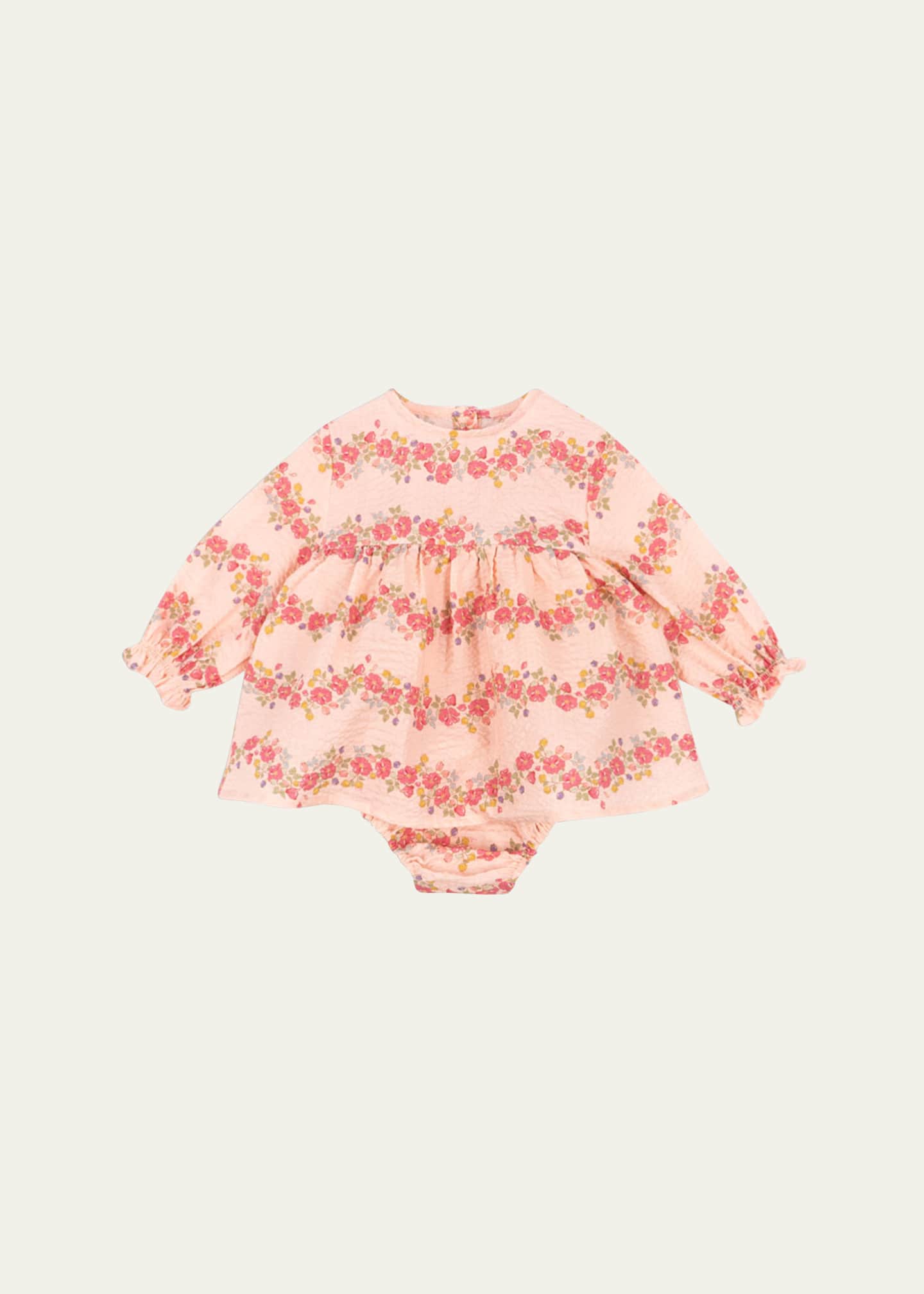 Konges Slojd Girl's Frill Floral Dress, Size 3M-18M