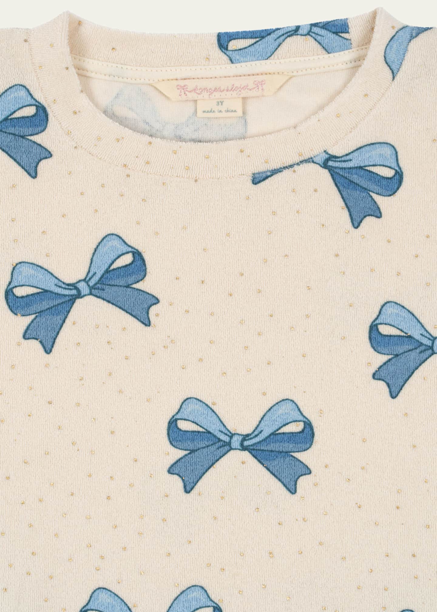 Konges Slojd Girl's Izzy Bow-Print Sweatshirt, Size 9M-6 Image 2 of 2