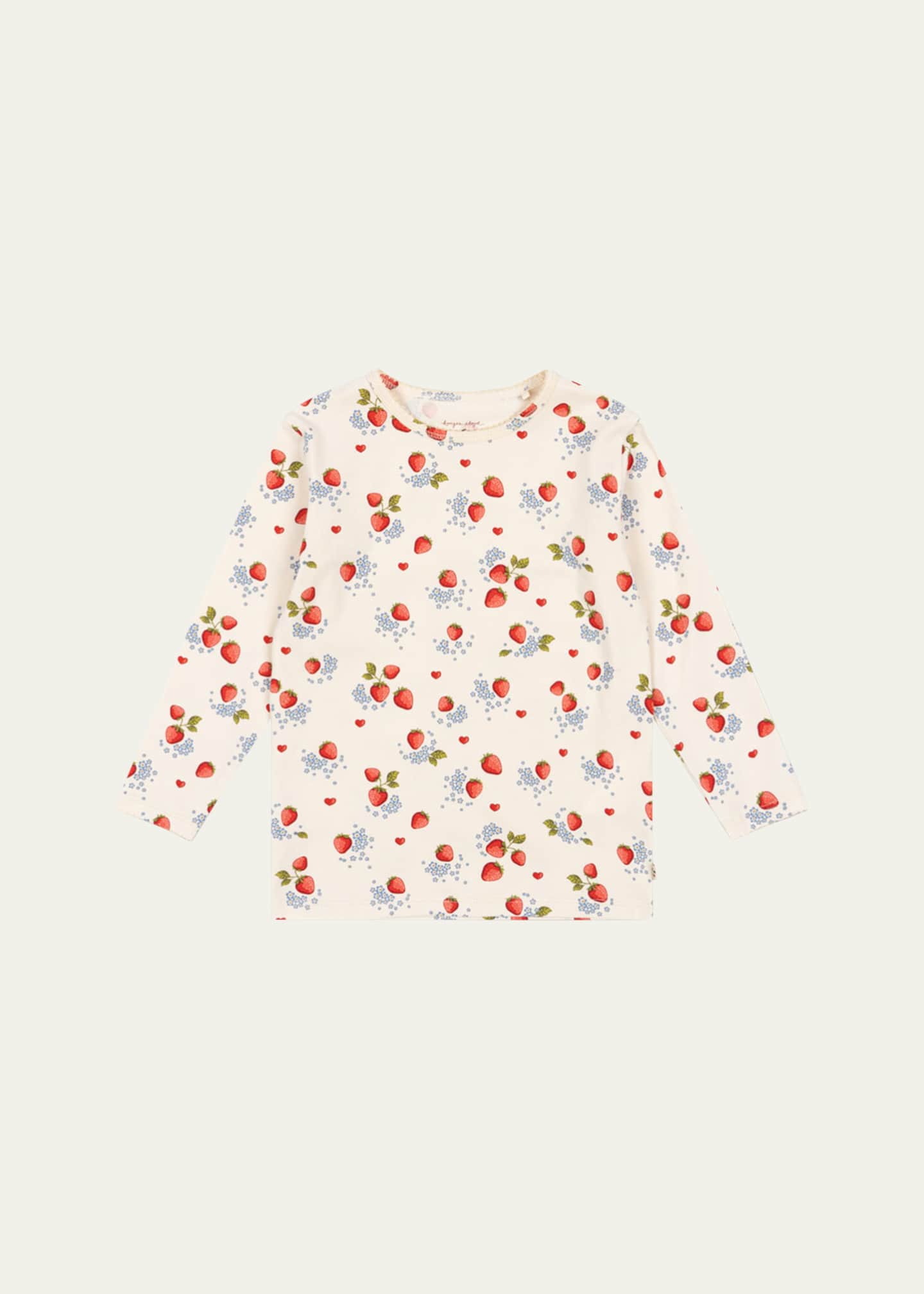 Konges Slojd Girl's Strawberry-Print T-Shirt, Size 9M-3 Image 1 of 3