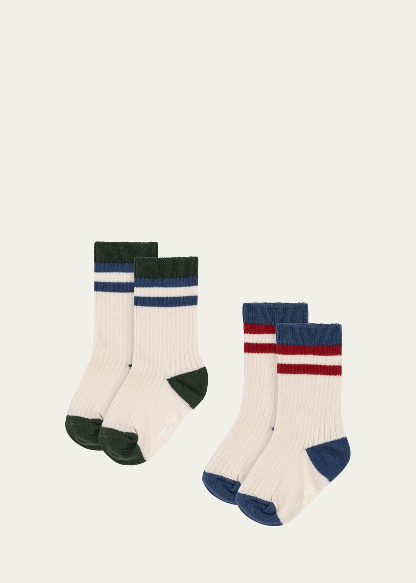 Konges Slojd Boy's 2-Pack Ribbed Socks, 6M-7Y
