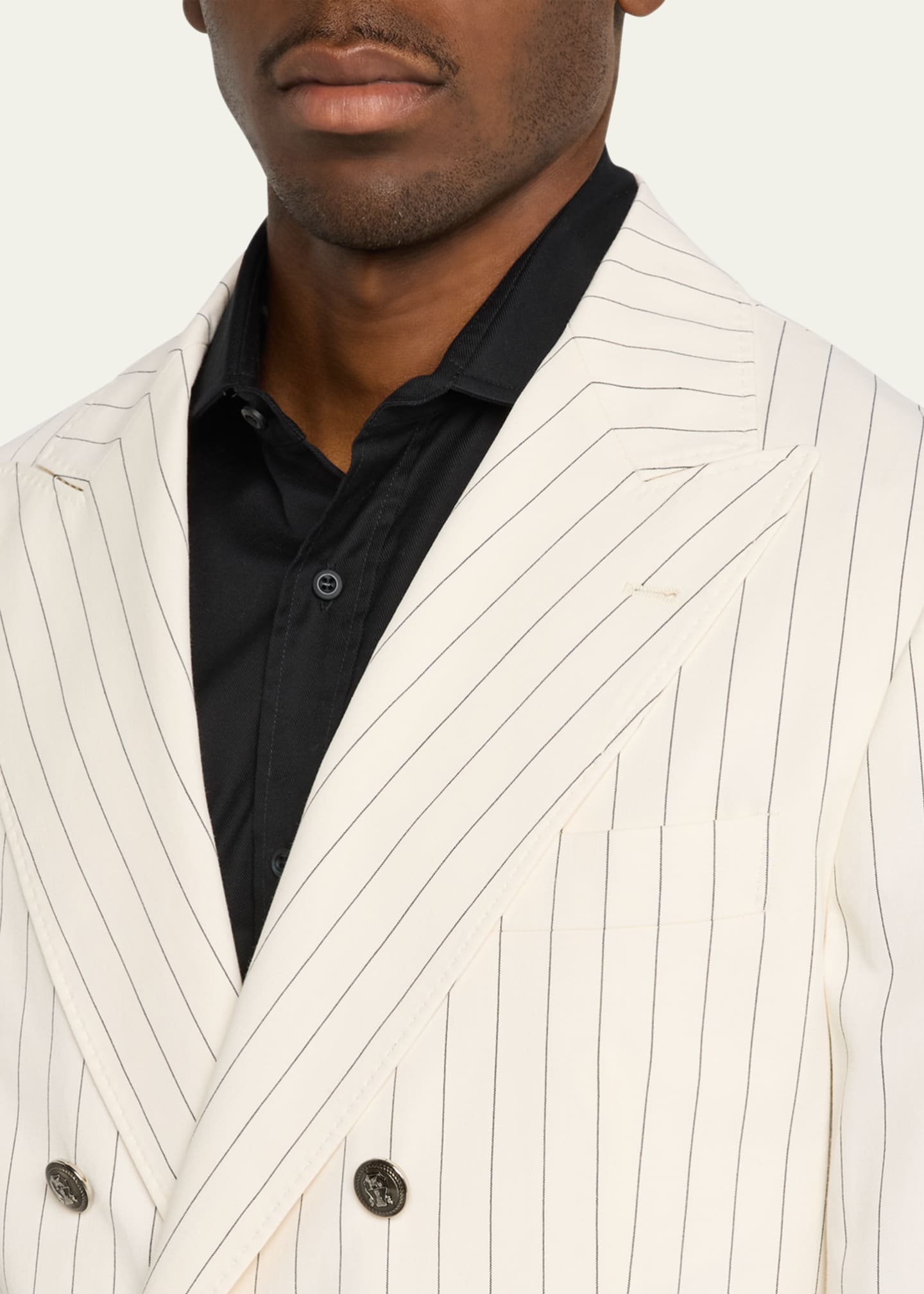 Brunello Cucinelli Men's Double-Breasted Pinstripe Sport Coat Image 5 of 5
