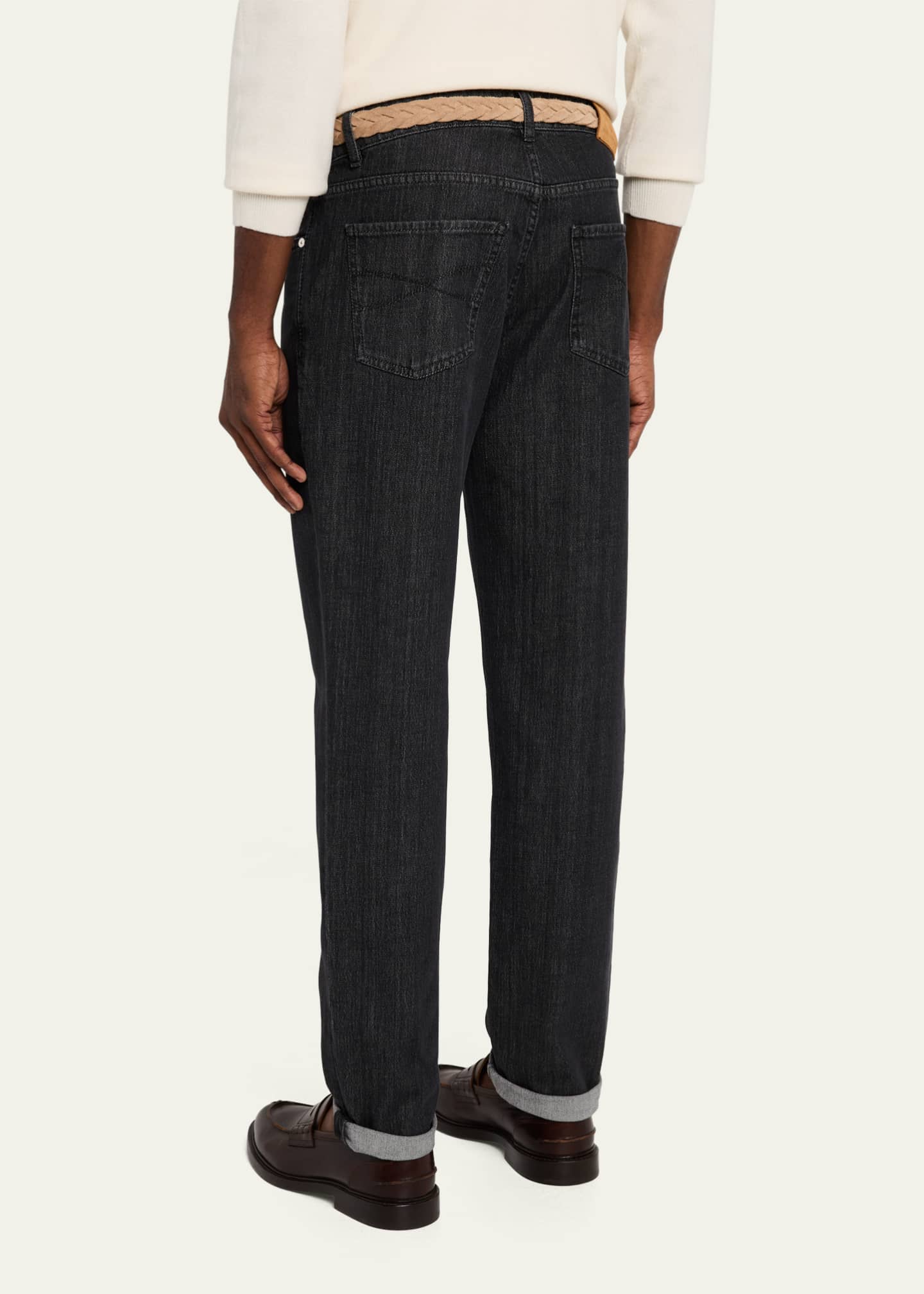 Brunello Cucinelli Men's Traditional Fit Five-Pocket Jeans Image 2 of 3