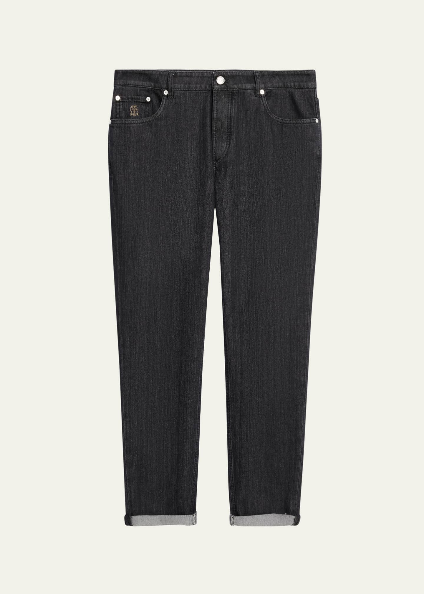 Brunello Cucinelli Men's Traditional Fit Five-Pocket Jeans Image 1 of 3
