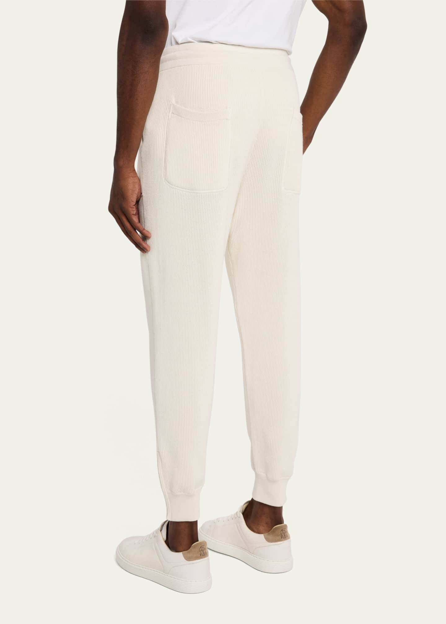 Brunello Cucinelli Men's Ribbed Cotton Sweatpants Image 3 of 5