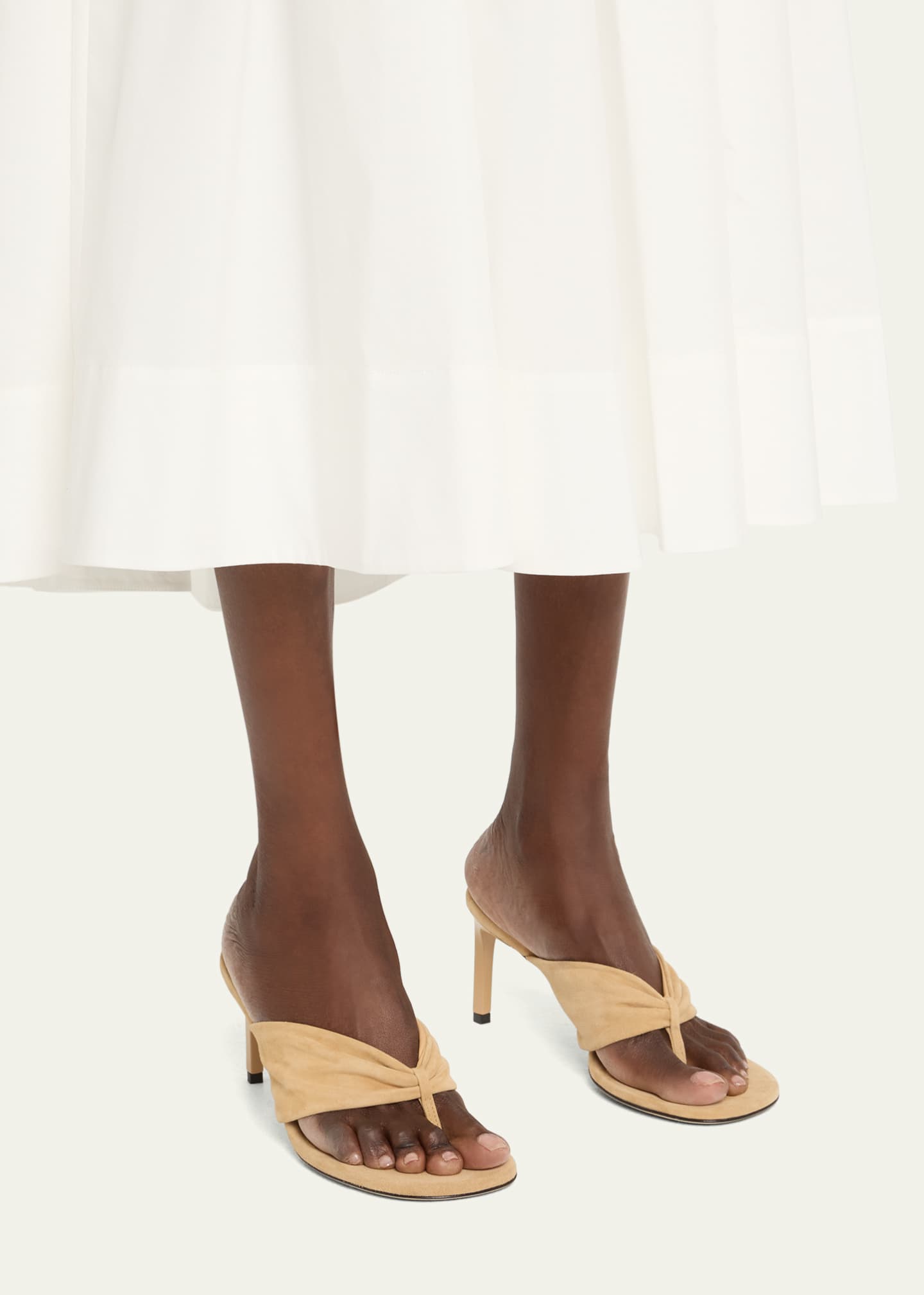 Dear Frances Suede Thong Stiletto Slide Sandals Image 2 of 6