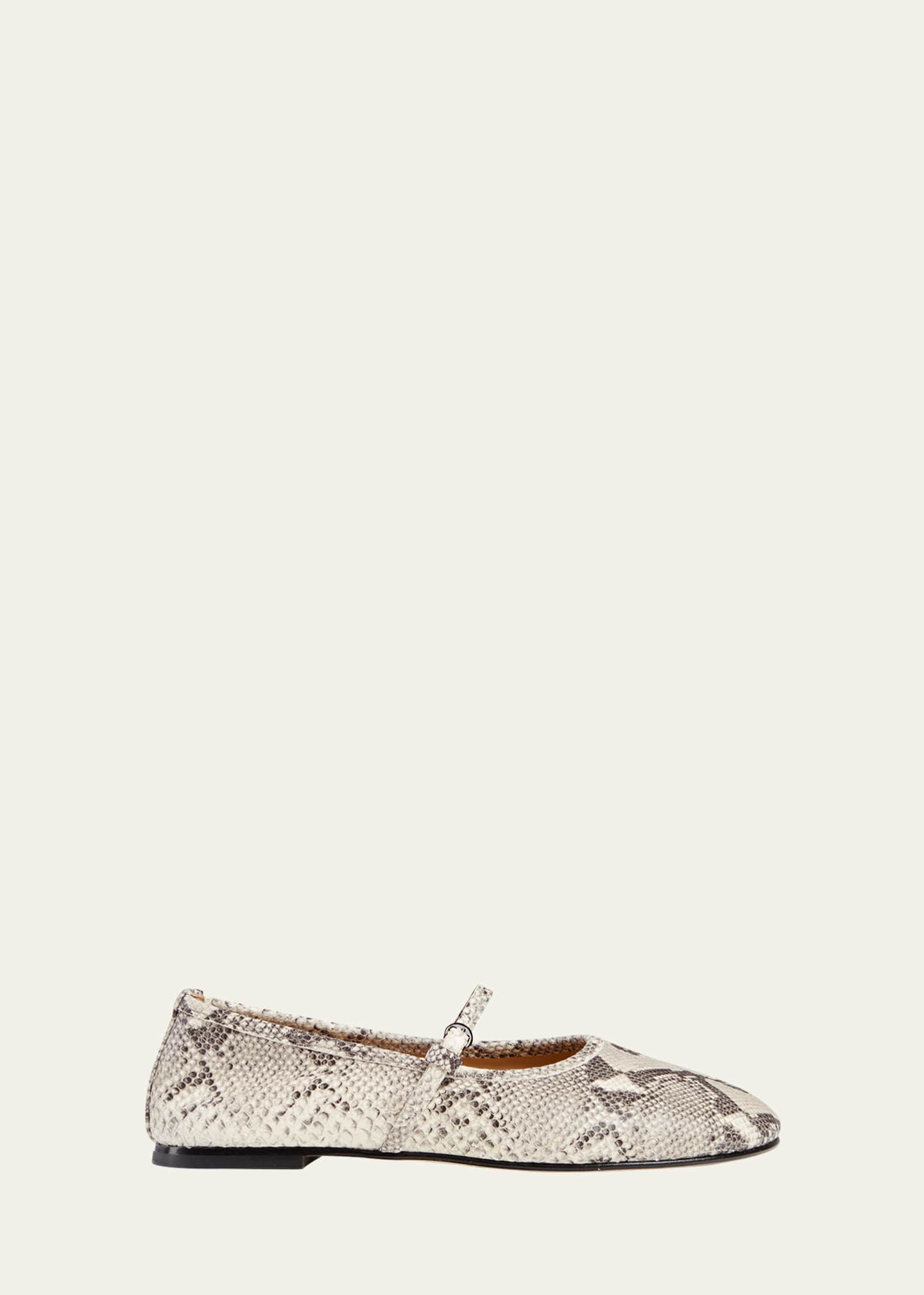 Dear Frances Winter Balla Snakeskin-Print Leather Ballet Flats Image 1 of 3