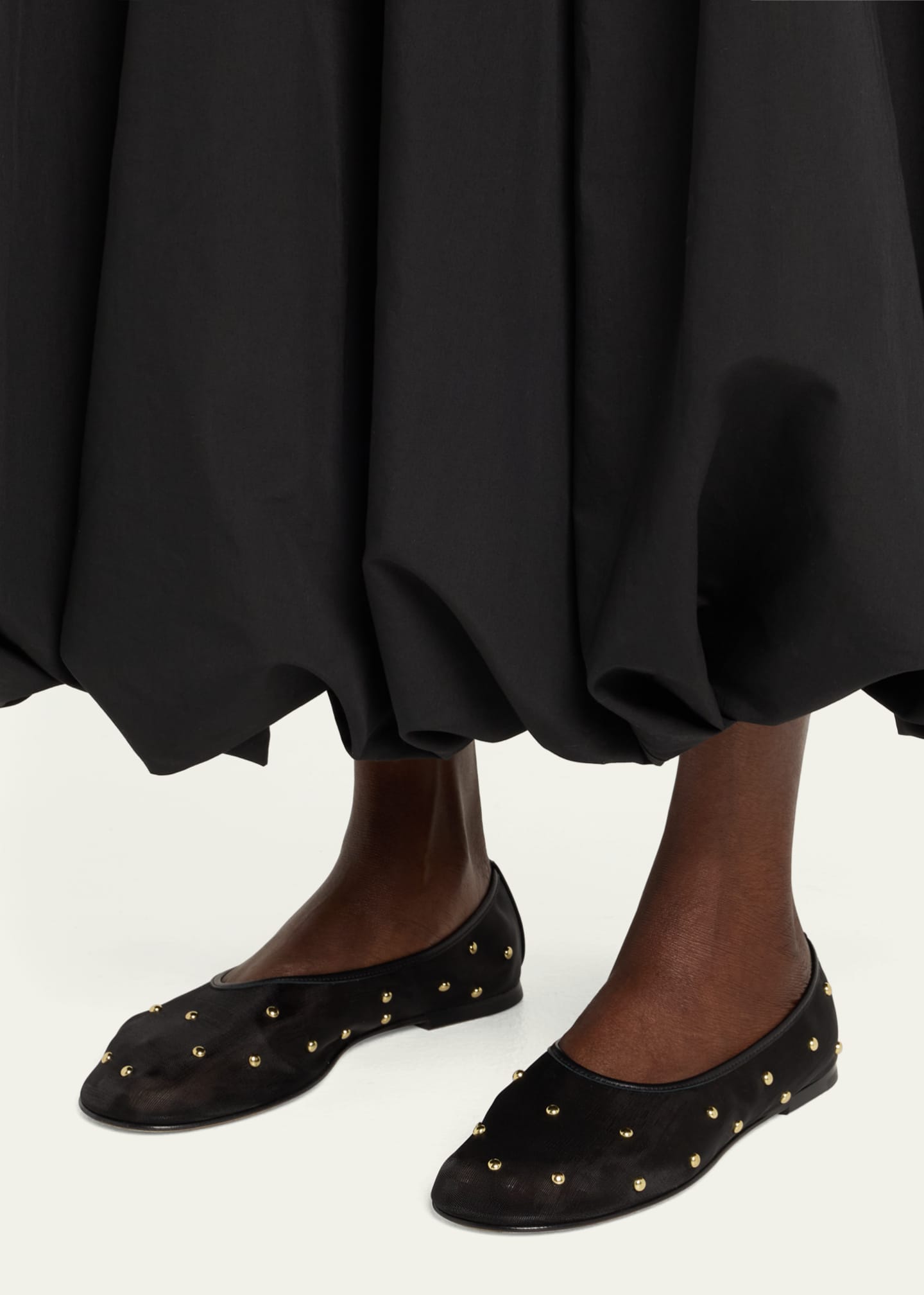 Dear Frances Balla Studded Mesh Ballerina Flats Image 2 of 5