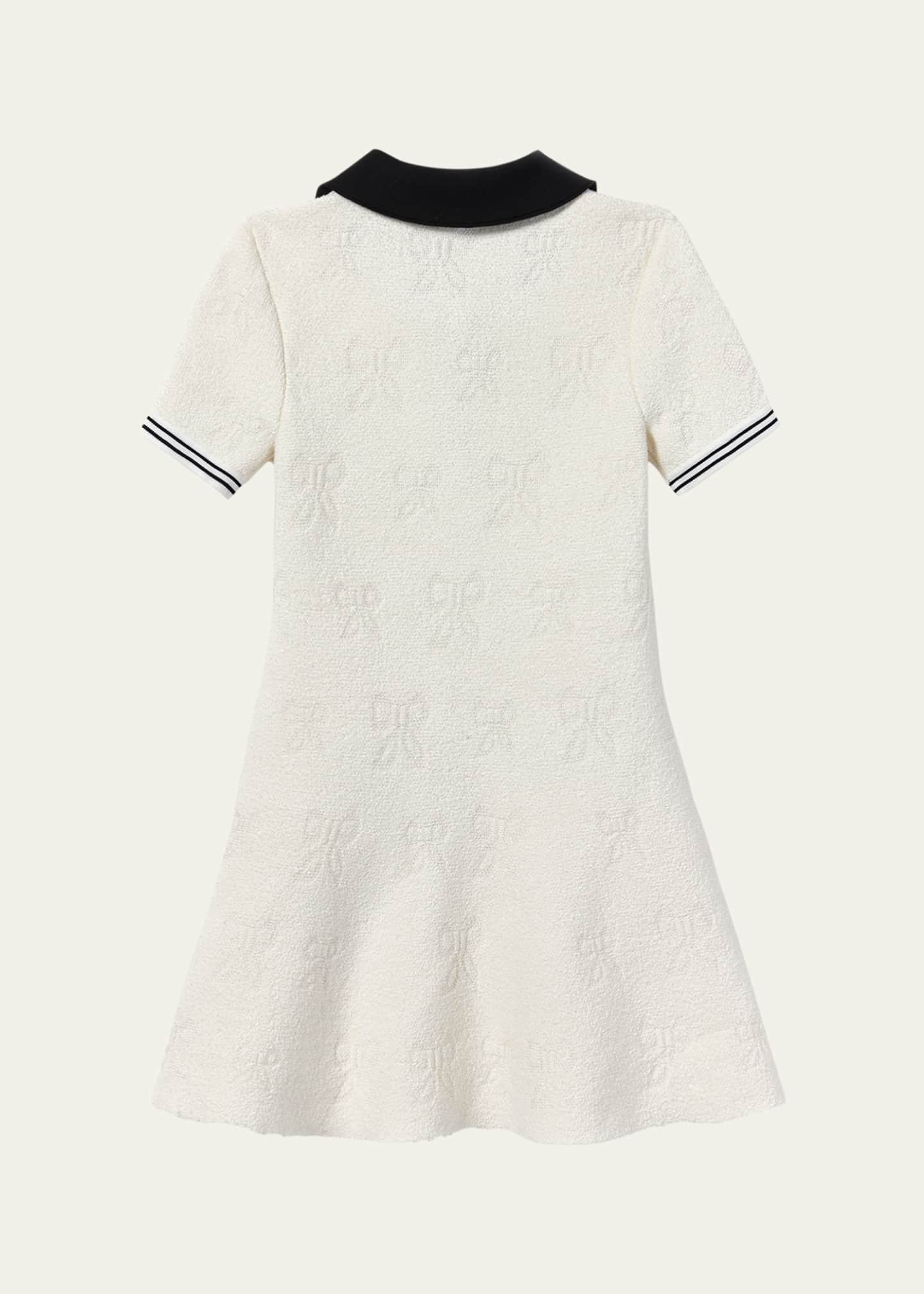 Self-Portrait Girl's Bow Intarsia Knit Dress, Size 4-12 Image 2 of 2