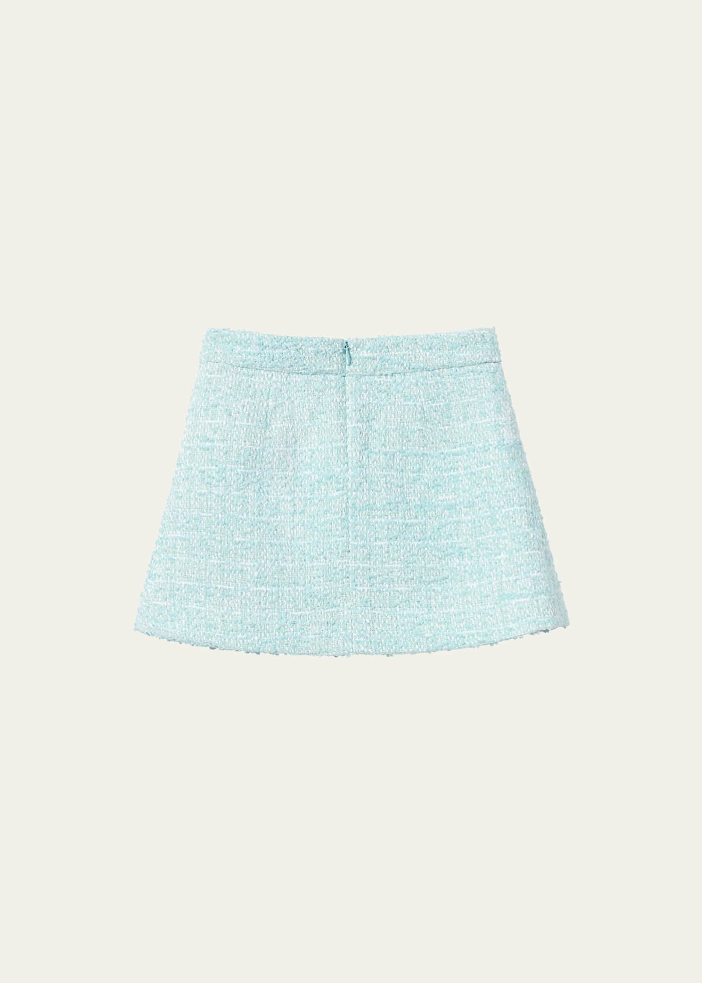 Self-Portrait Girl's Boucle Pleated Skirt, Size 3T-12 Image 2 of 2