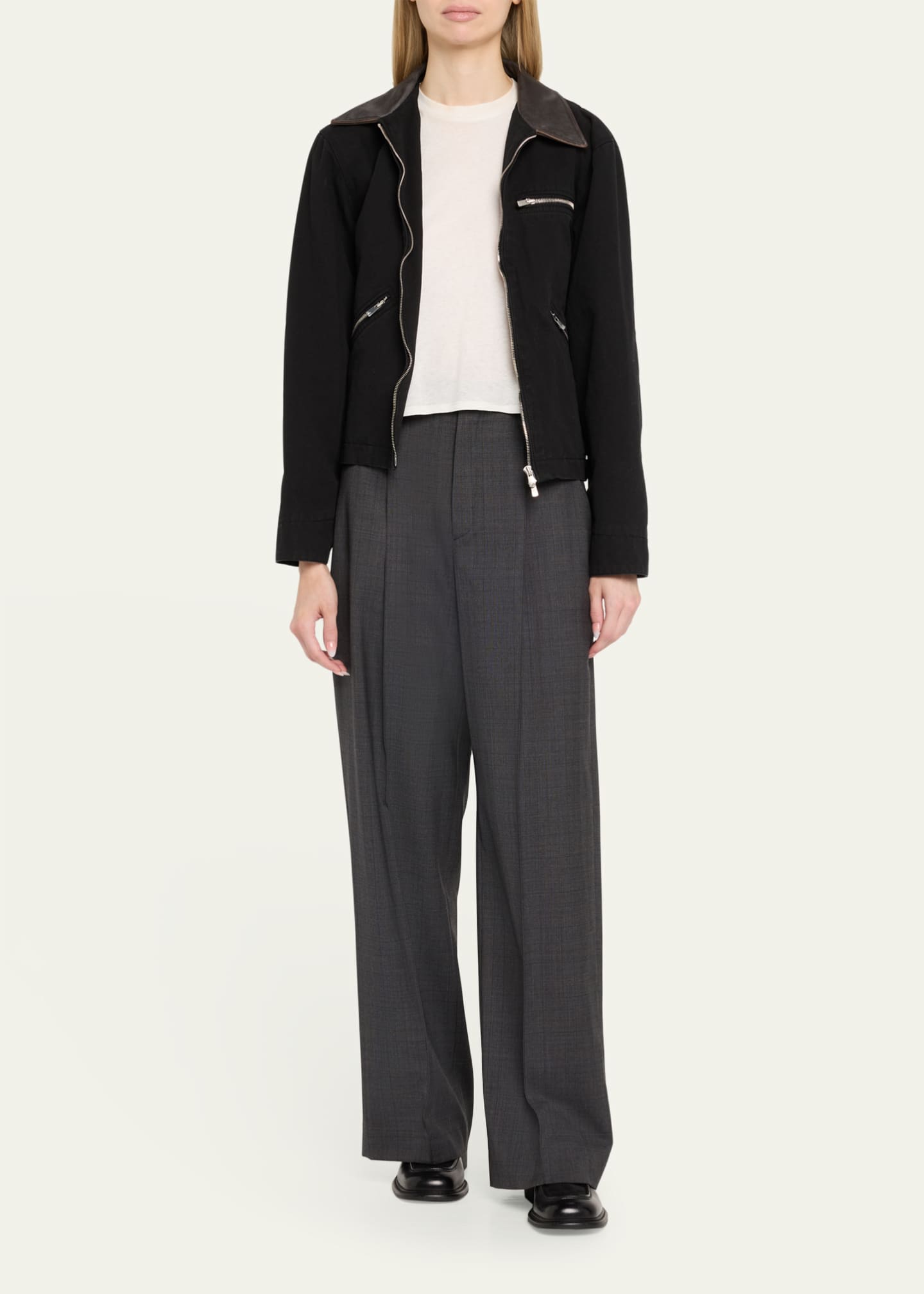TONYWACK Leather Collar Work Jacket Image 2 of 5