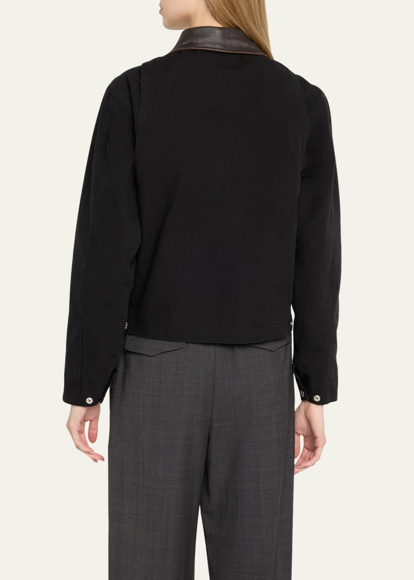 TONYWACK Leather Collar Work Jacket Image 3 of 5