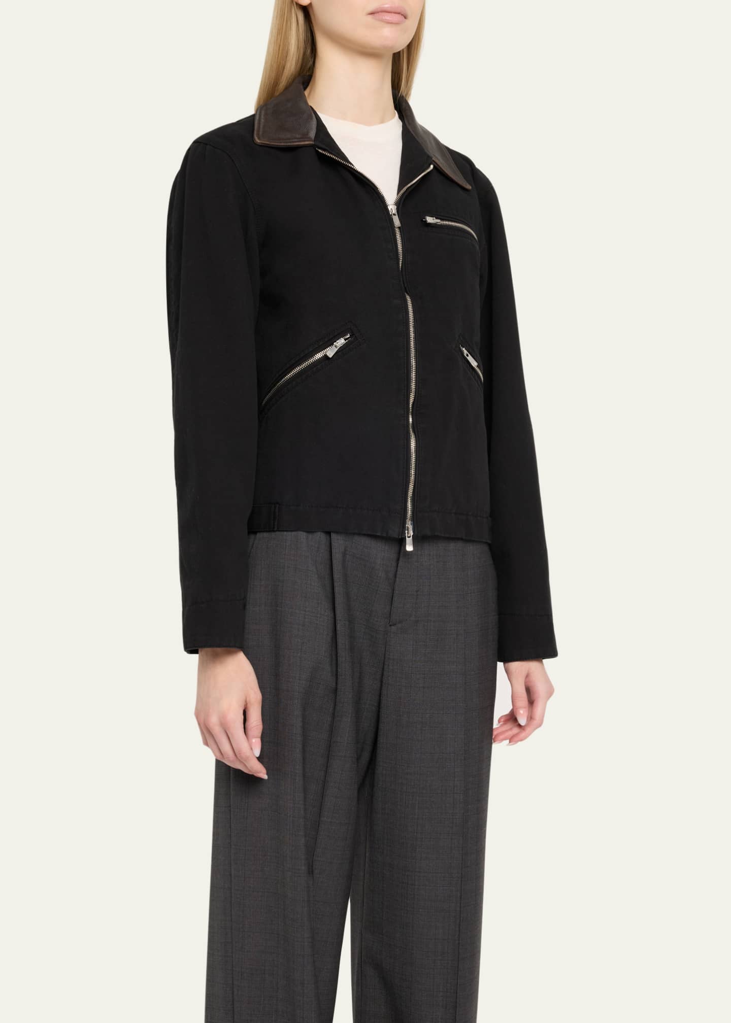 TONYWACK Leather Collar Work Jacket Image 4 of 5