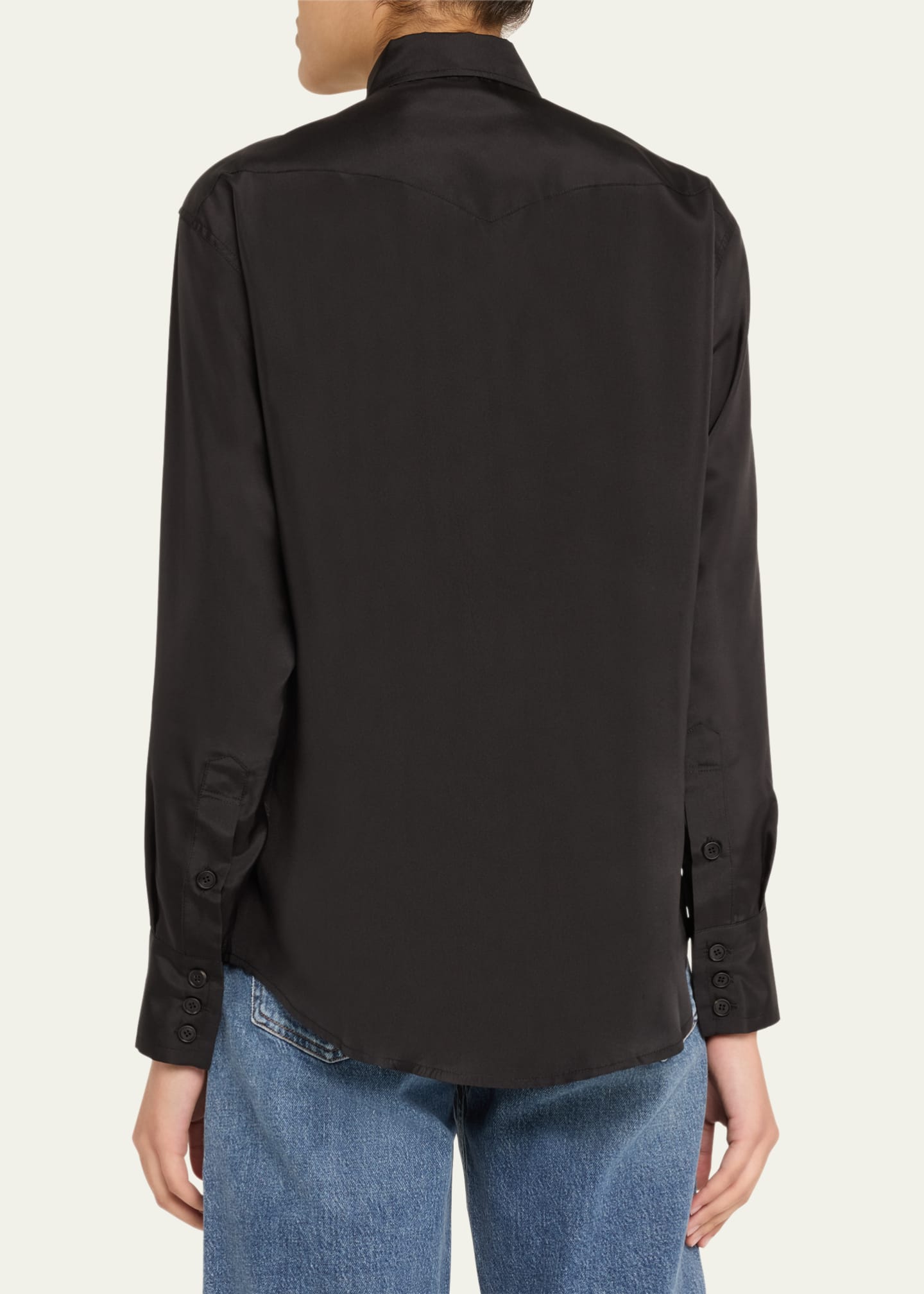 Silk Button-Front Shirt