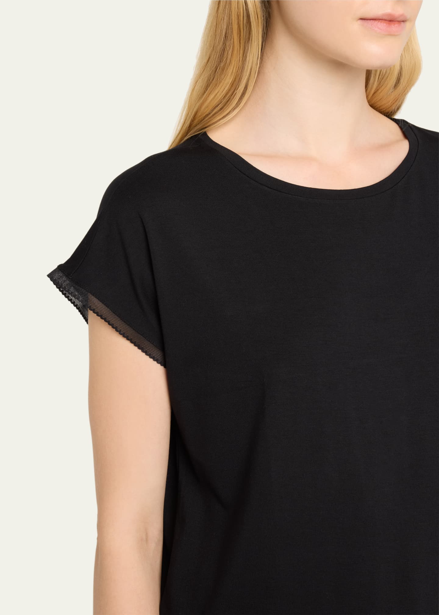 Simone Perele Aurore Stretchy Lace-Trim T-Shirt Image 5 of 5
