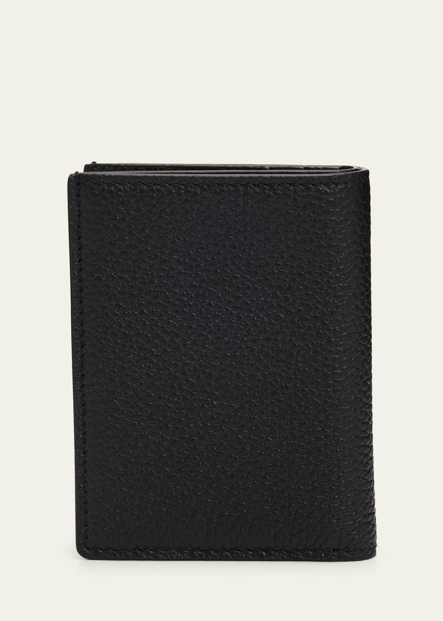 TOM FORD Men's Grained Leather T Line Bifold Card Holder - Bergdorf Goodman