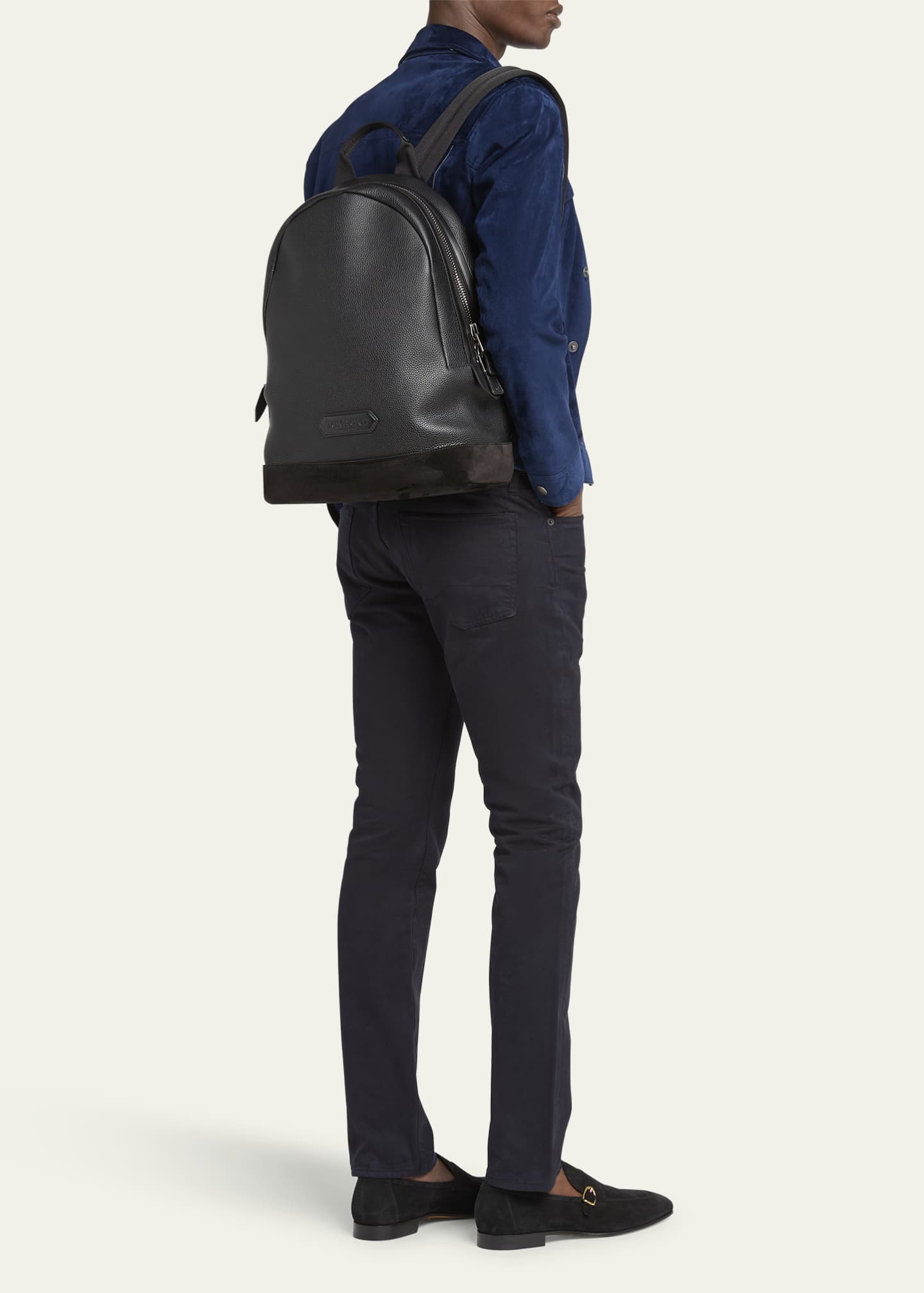 TOM FORD Men's Large Grained Leather Backpack Image 5 of 5