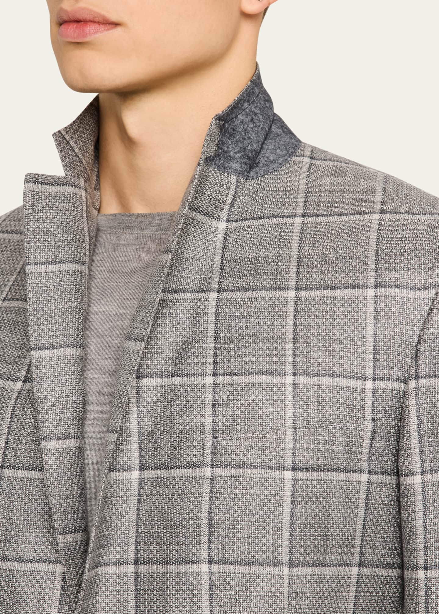 Brioni Men's Cashmere-Blend Plaid Sport Coat Image 7 of 8