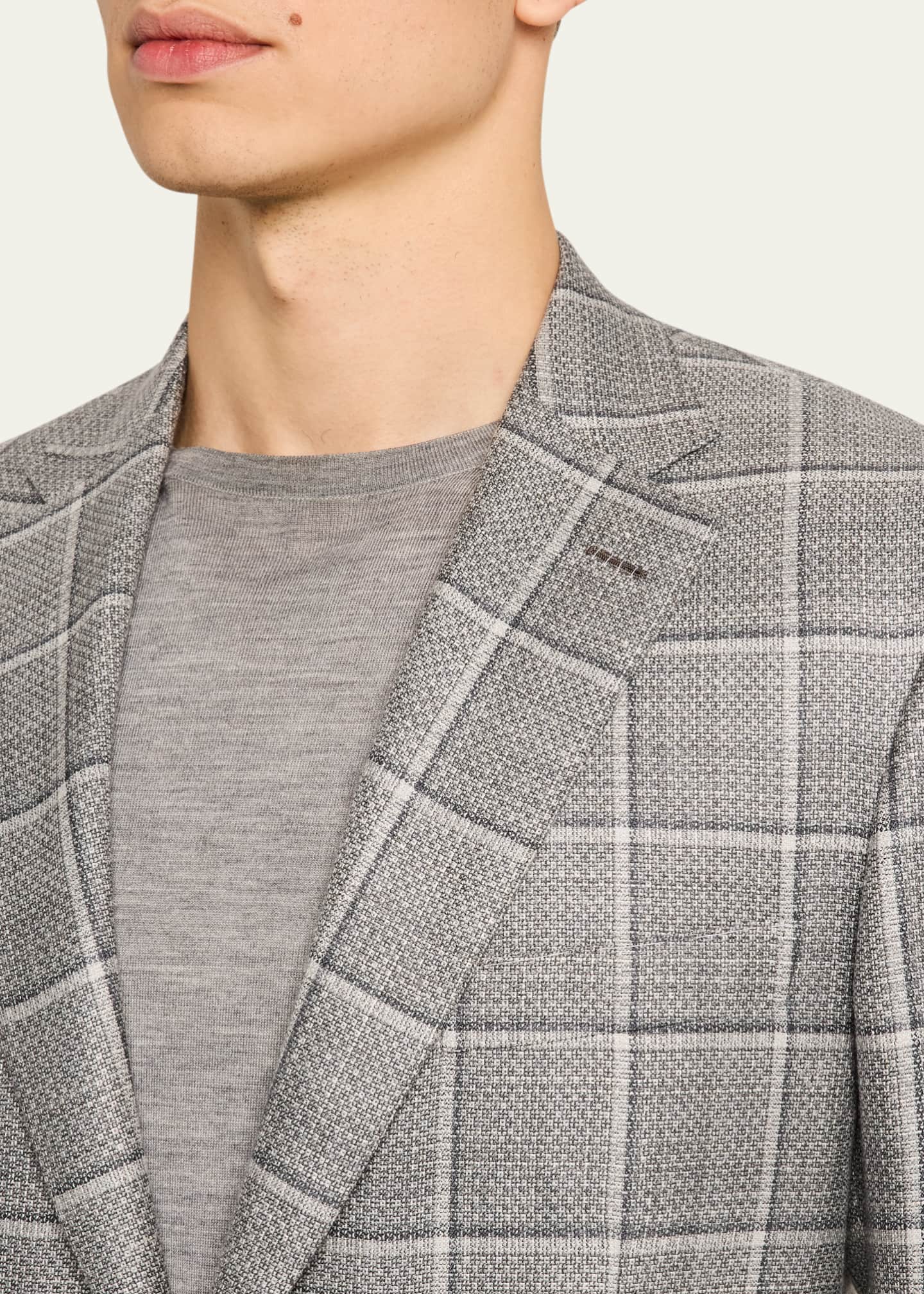 Brioni Men's Cashmere-Blend Plaid Sport Coat Image 5 of 8