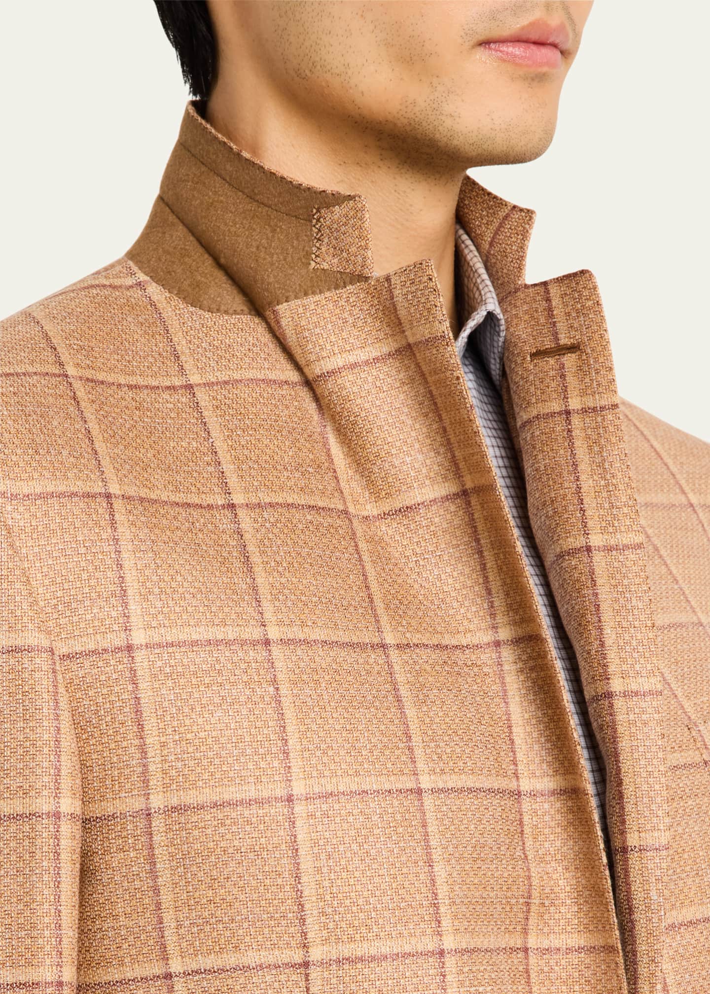 Brioni Men's Cashmere-Blend Plaid Sport Coat Image 7 of 8