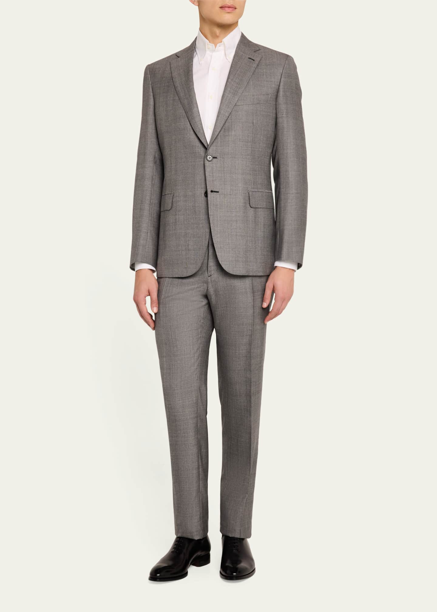 Brioni Men's Wool-Silk Plaid Suit Image 2 of 8