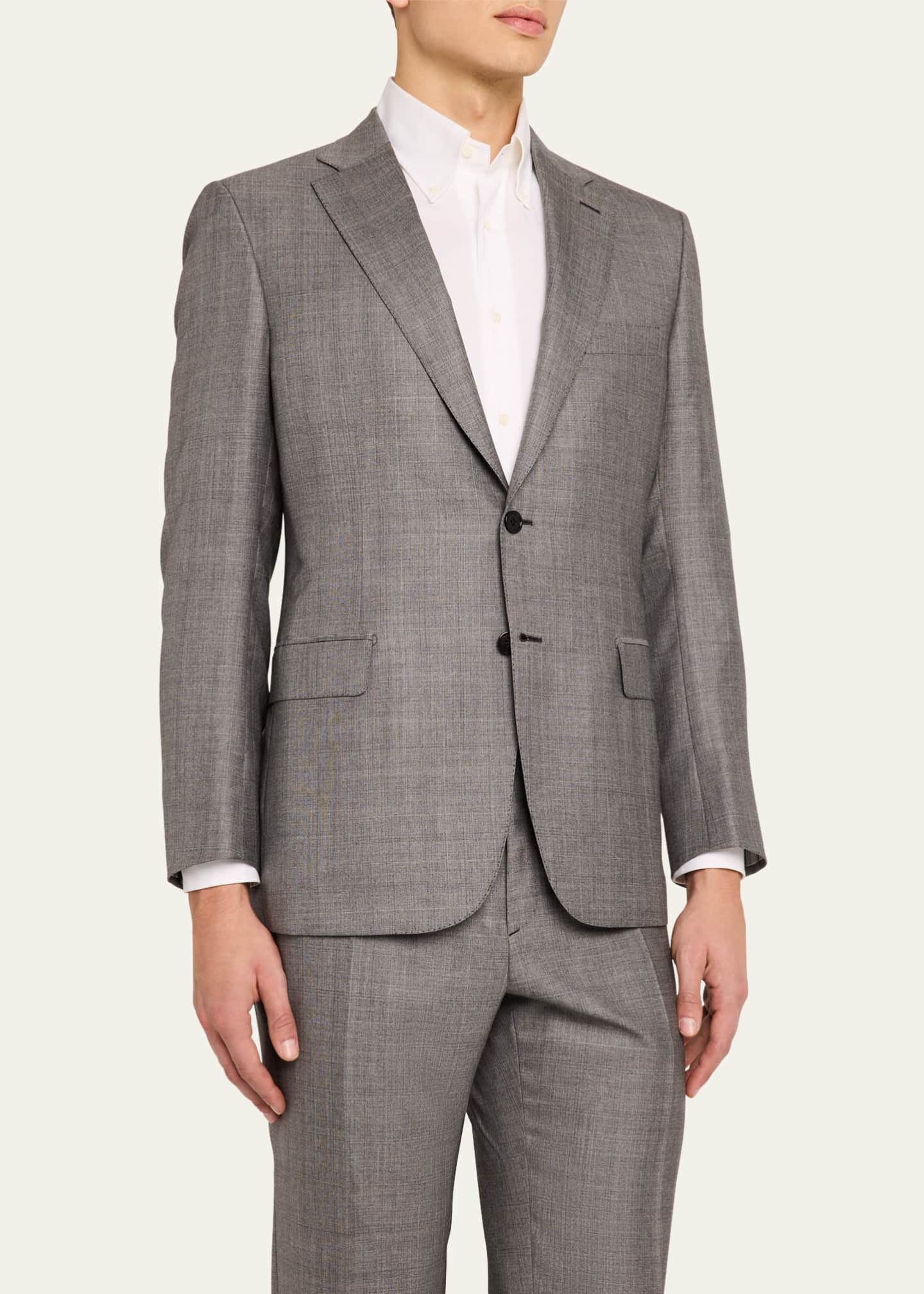 Brioni Men's Wool-Silk Plaid Suit Image 4 of 8