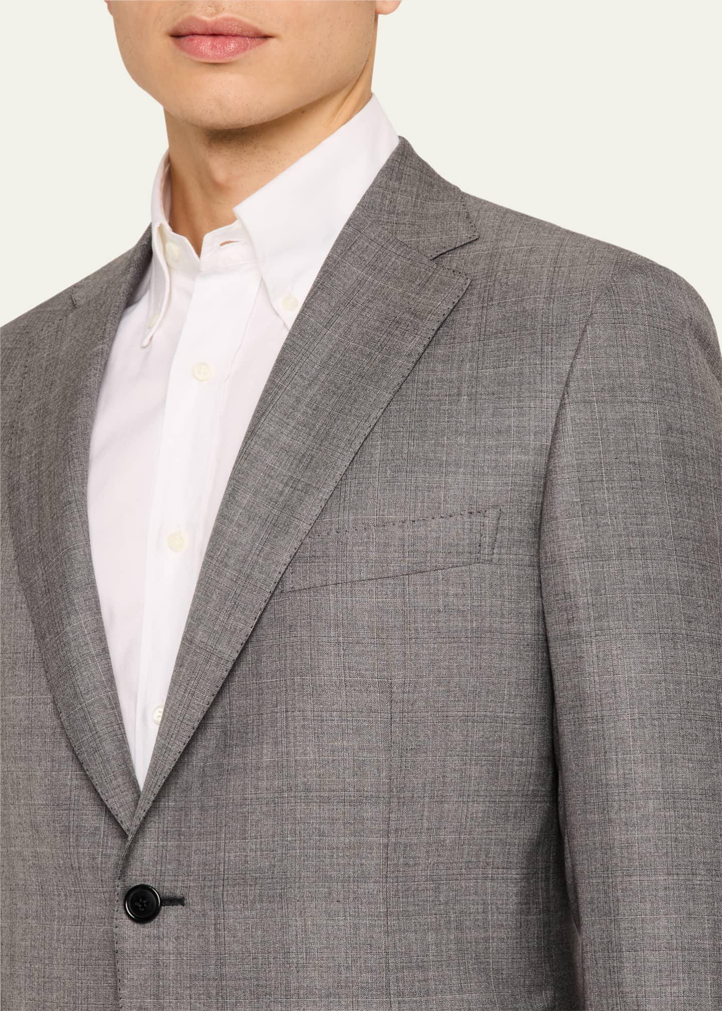Brioni Men's Wool-Silk Plaid Suit Image 6 of 8