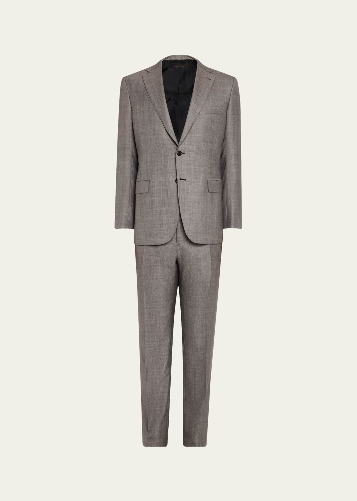 Brioni Men's Wool-Silk Plaid Suit Image 1 of 8