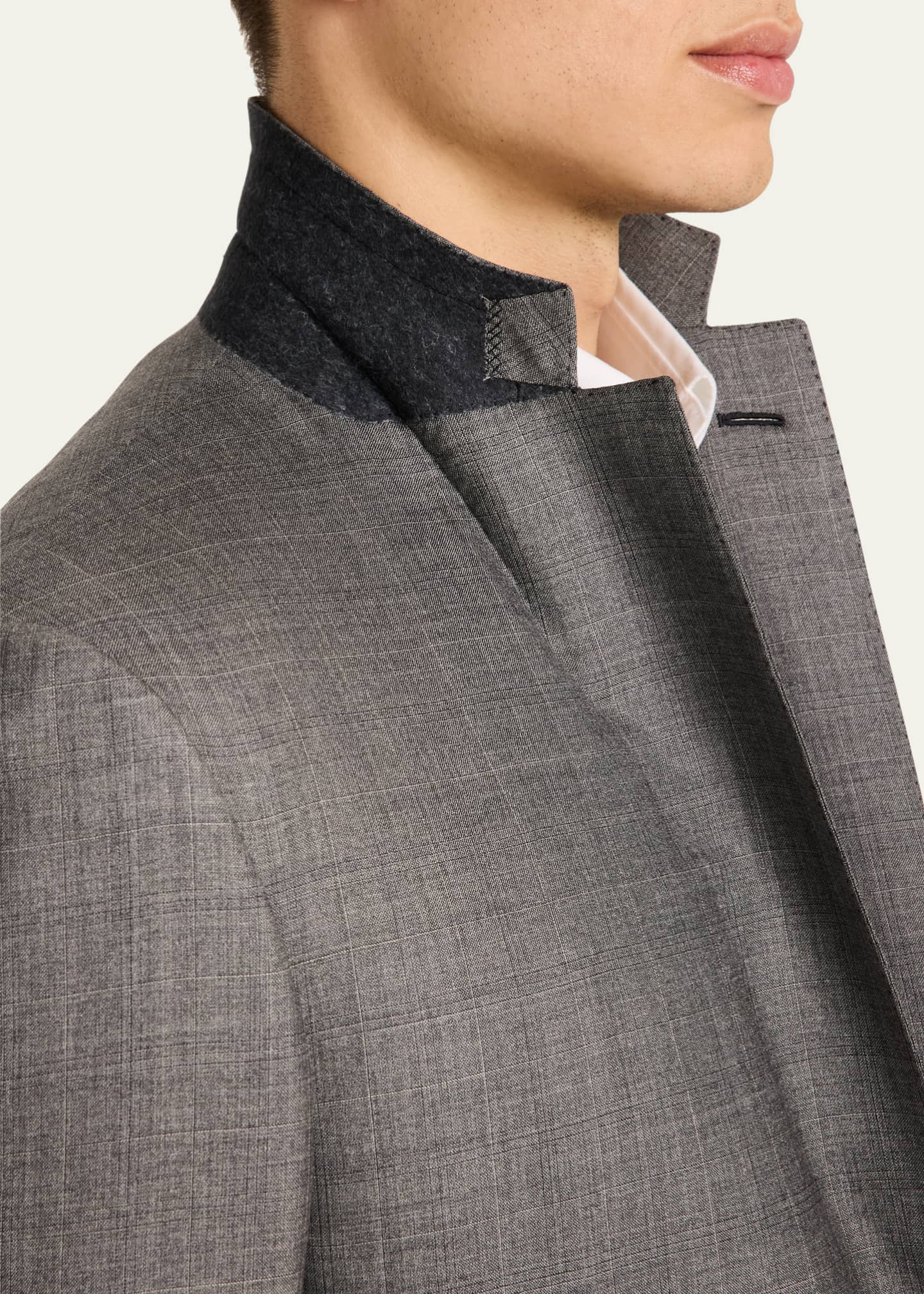 Brioni Men's Wool-Silk Plaid Suit Image 8 of 8