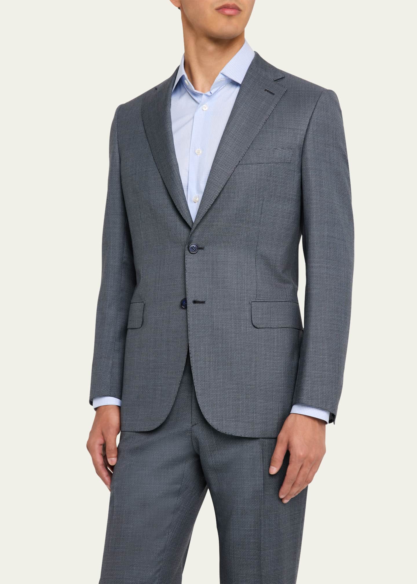 Brioni Men's Mini-Stitch Textured Wool Suit Image 4 of 8