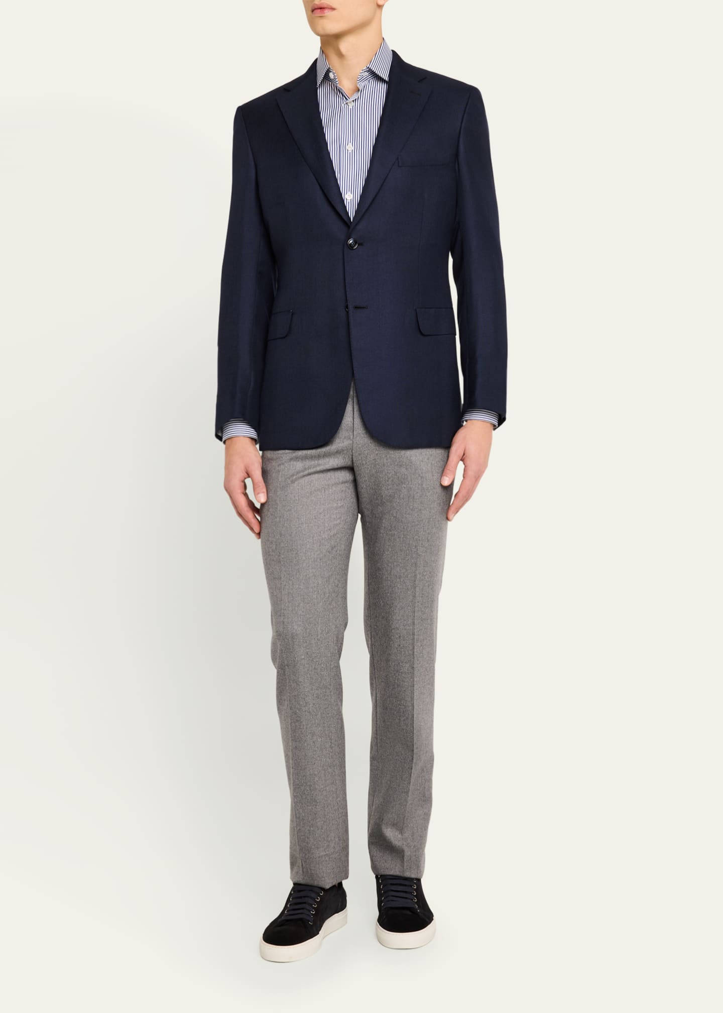 Brioni Men's Textured Cashmere-Silk Sport Coat Image 2 of 8