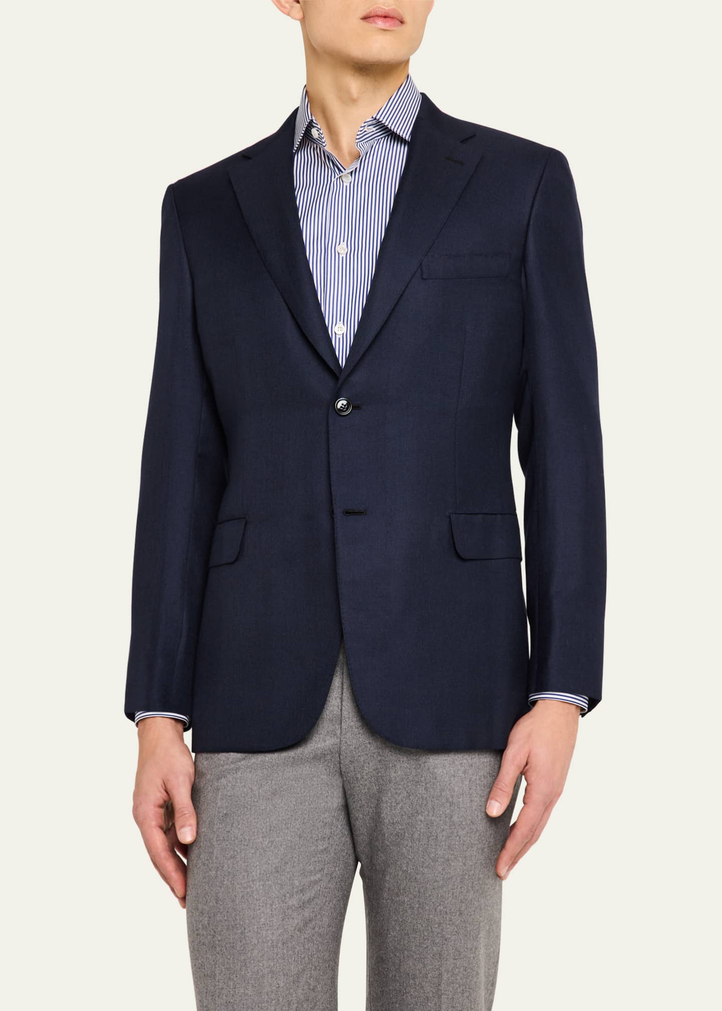 Brioni Men's Textured Cashmere-Silk Sport Coat Image 4 of 8