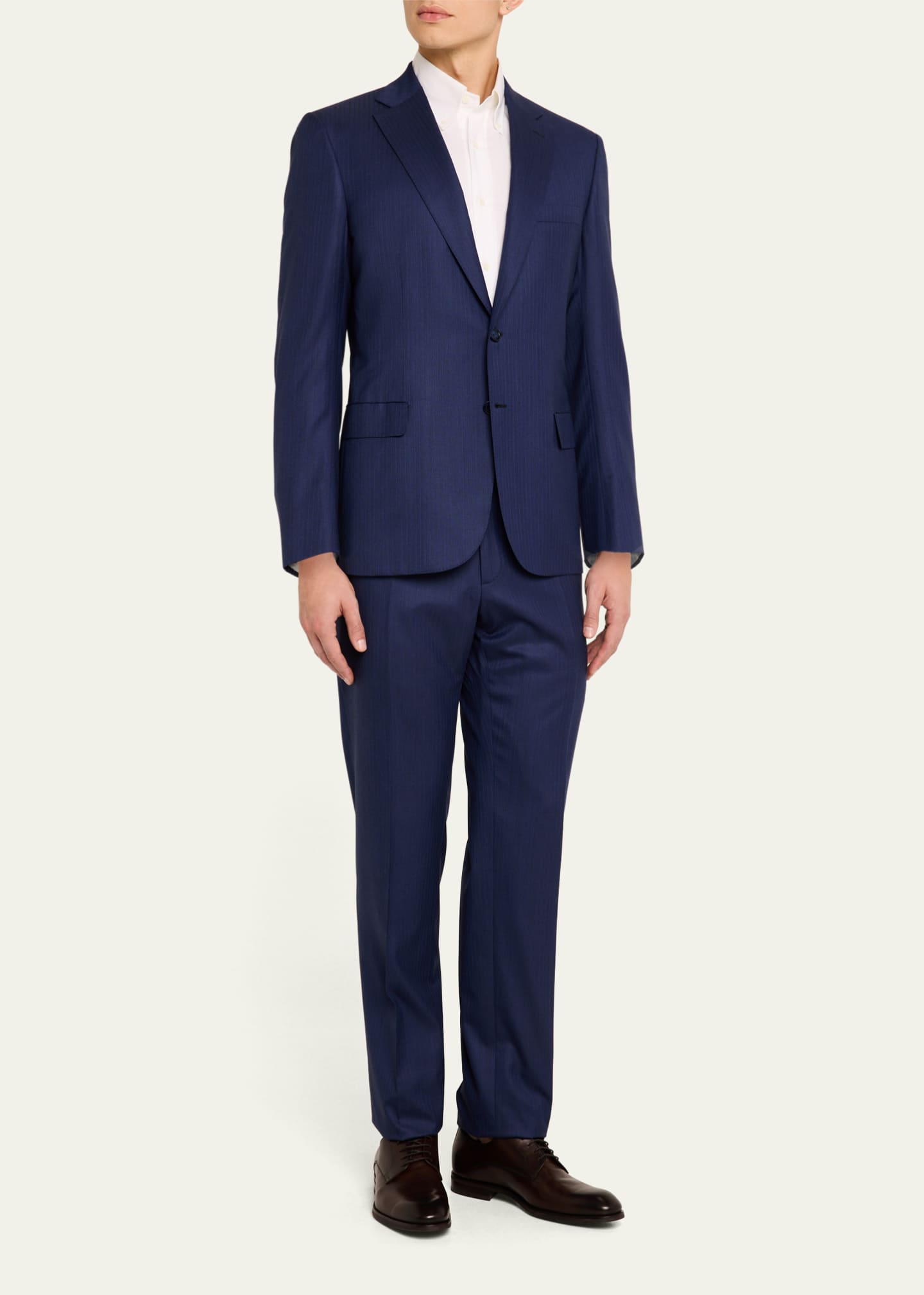 Brioni Men's Brunico Tonal Striped Suit Image 2 of 8