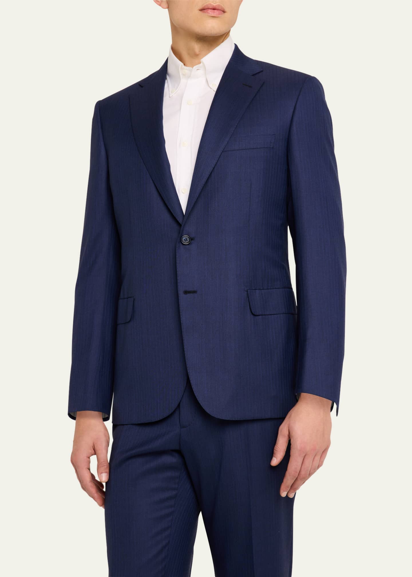 Brioni Men's Brunico Tonal Striped Suit Image 4 of 8